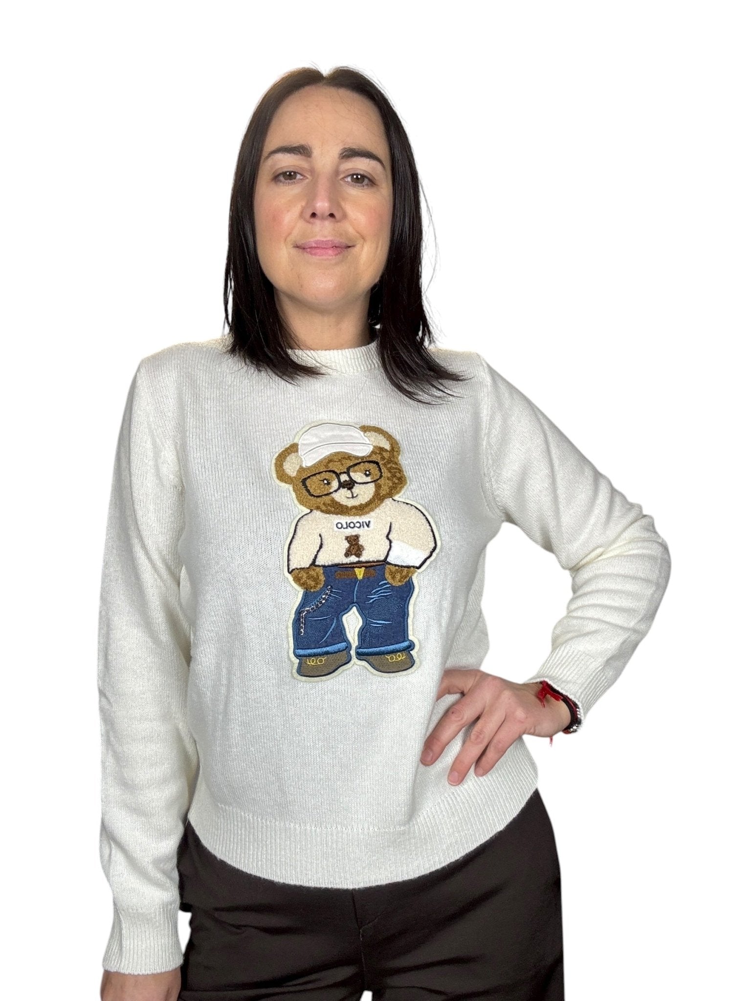 MAGLIA ORSETTO CON OCCHIALI VICOLO - XE BLU ABBIGLIAMENTO