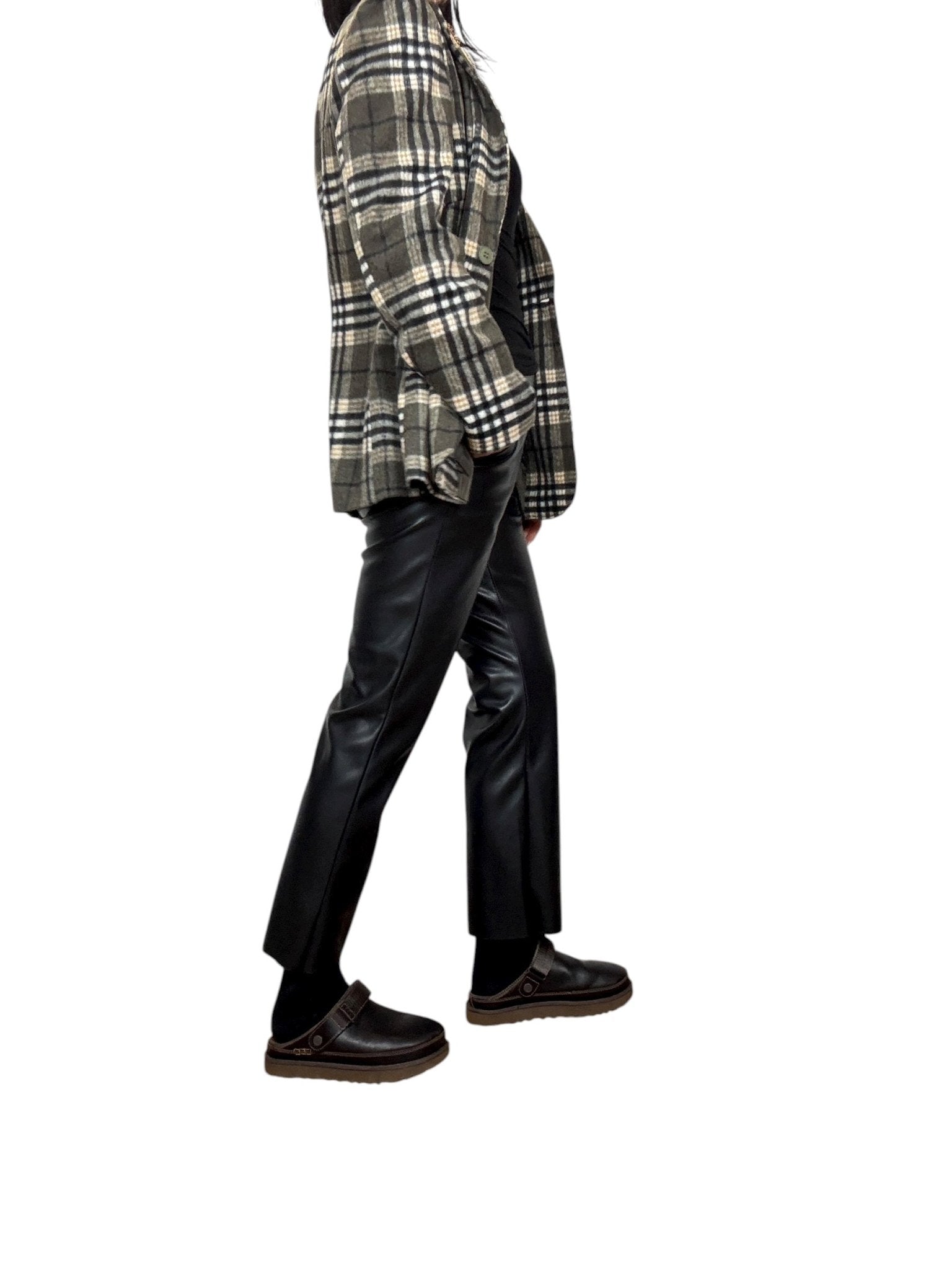 PANTALONE IN ECOPELLE A TROMBETTA TENSIONE IN - XE BLU ABBIGLIAMENTO