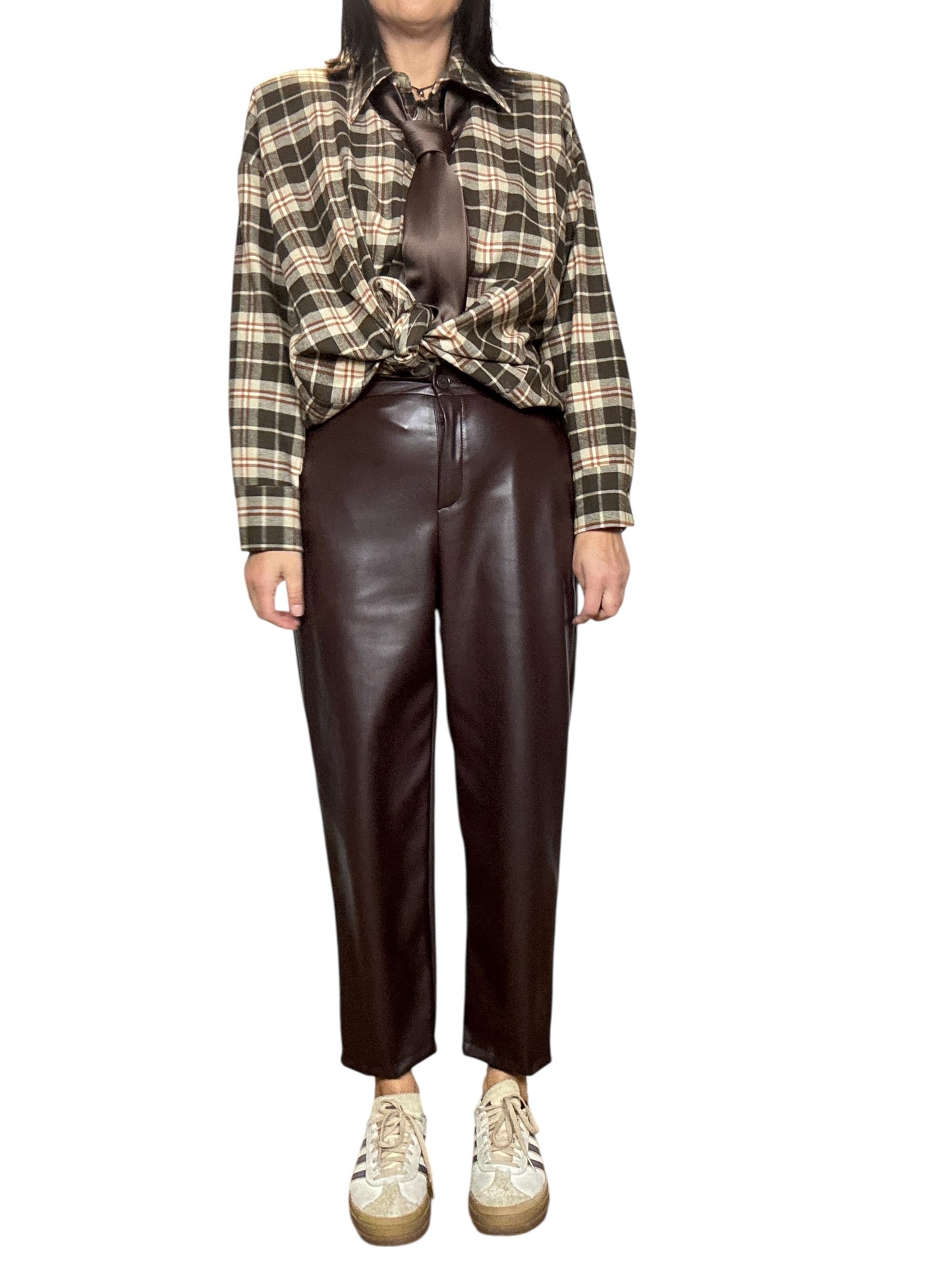 PANTALONE A UOVO IN ECOPELLE VICOLO
