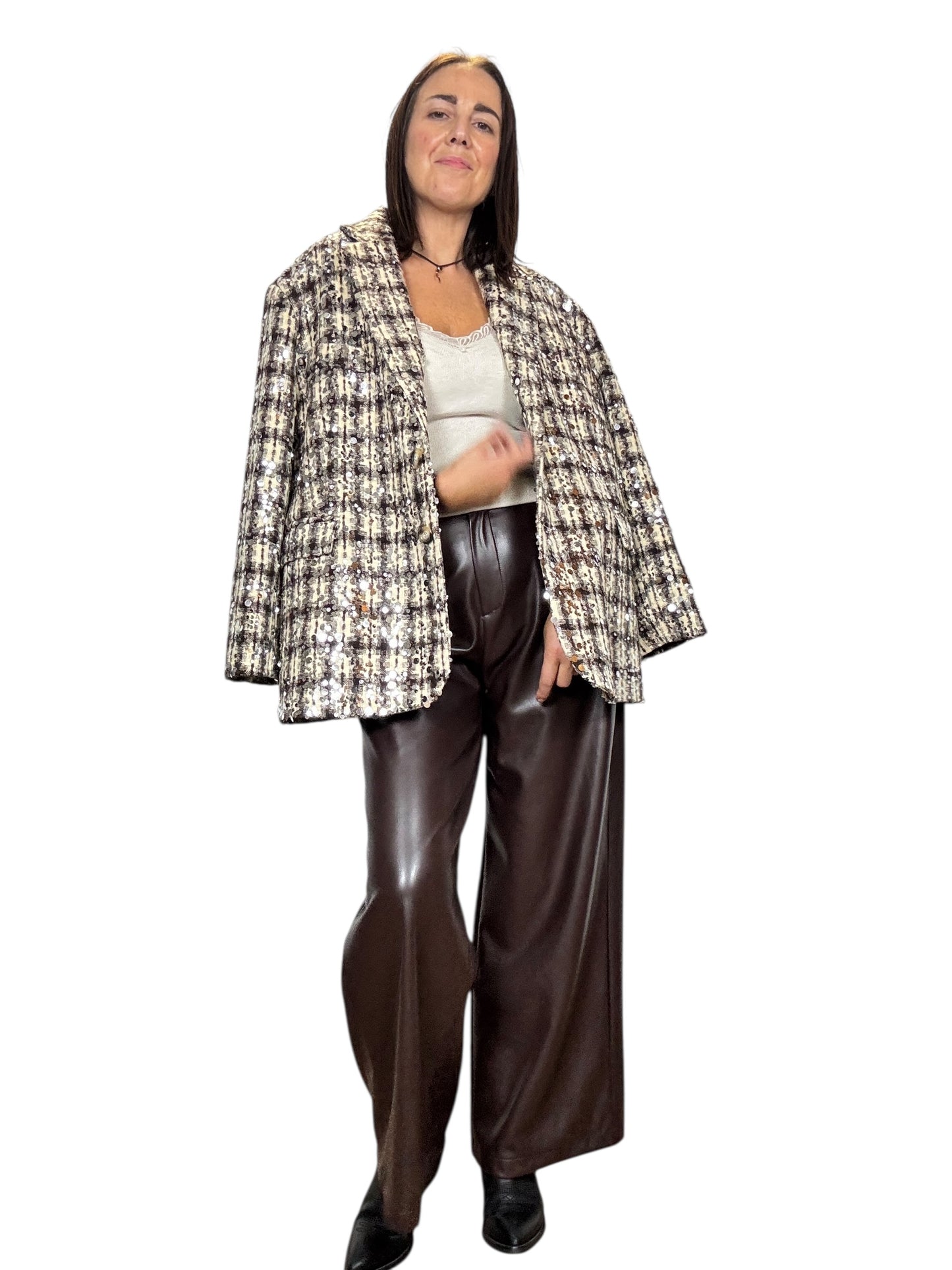 GIACCA CHECK CON PAILLETTES SUSY MIX