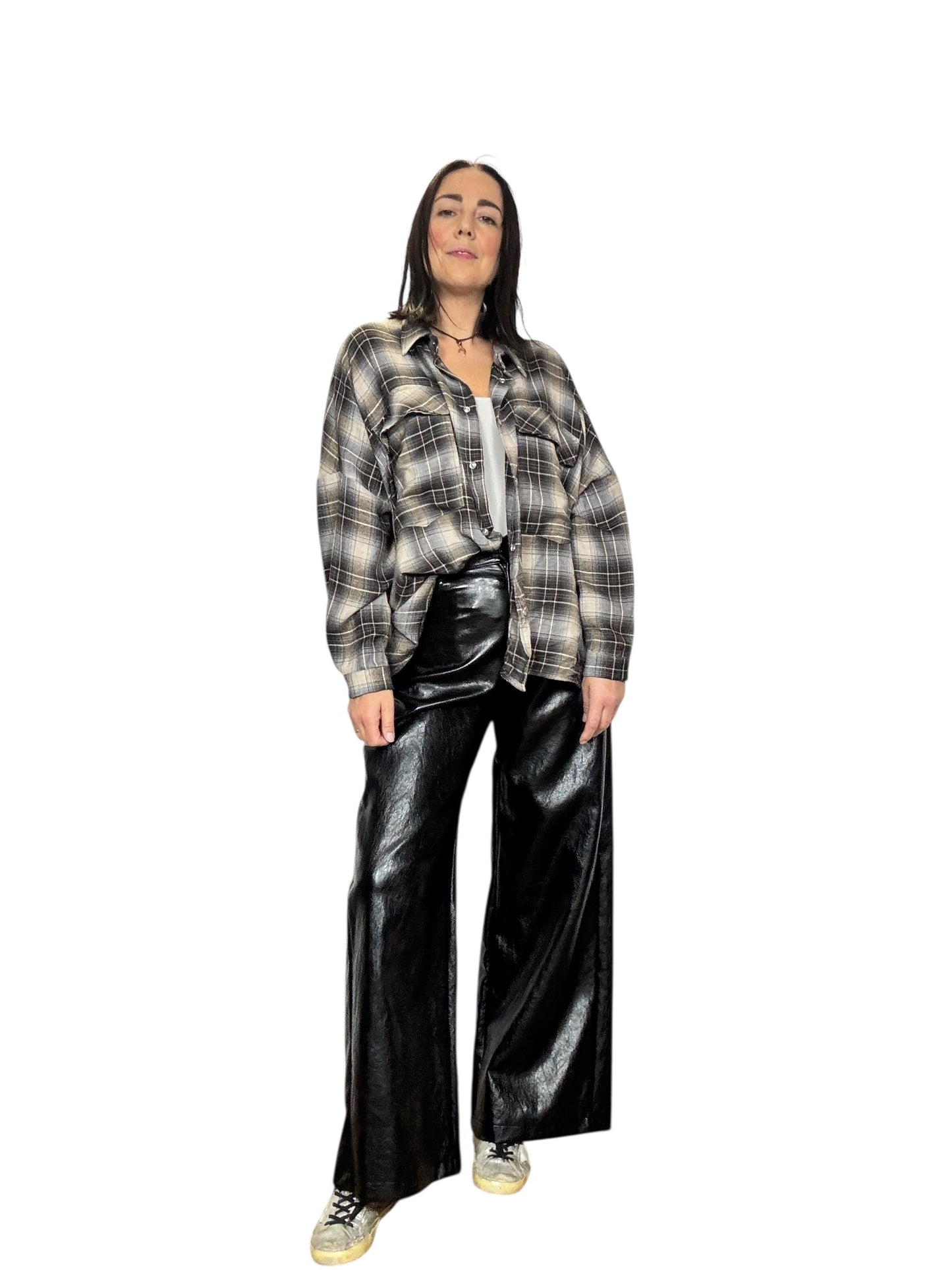 CAMICIA CHECK GRIGIO-MARRONE DIXIE