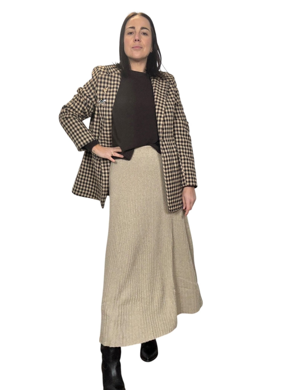 GONNA A COSTINE IN MAGLIA SVASATA SUSY MIX - XE BLU ABBIGLIAMENTO