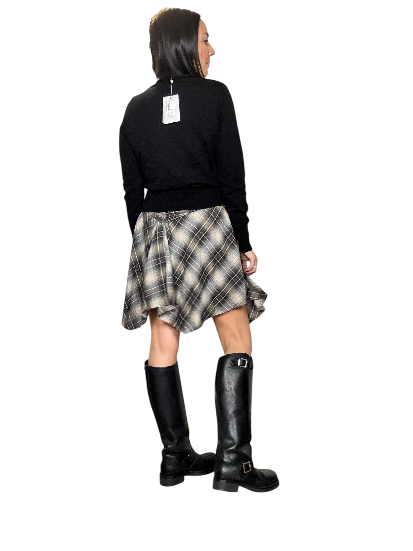 GONNA CORTA CON MANICHE DI CAMICIA DIXIE