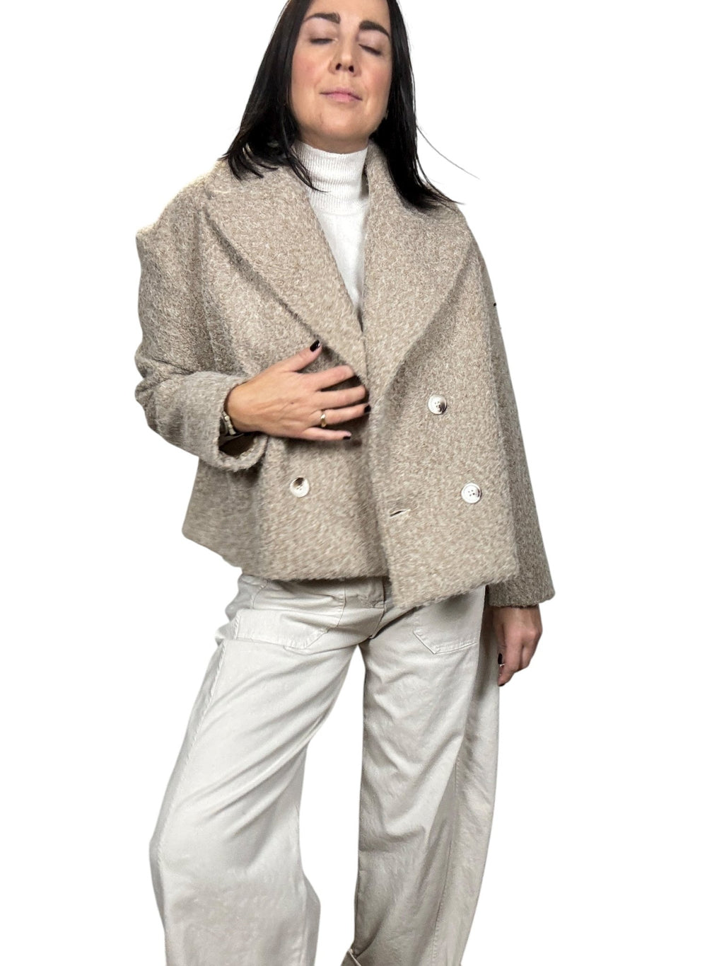 CAPPOTTINO IN LANA COTTA SUSY MIX - XE BLU ABBIGLIAMENTO