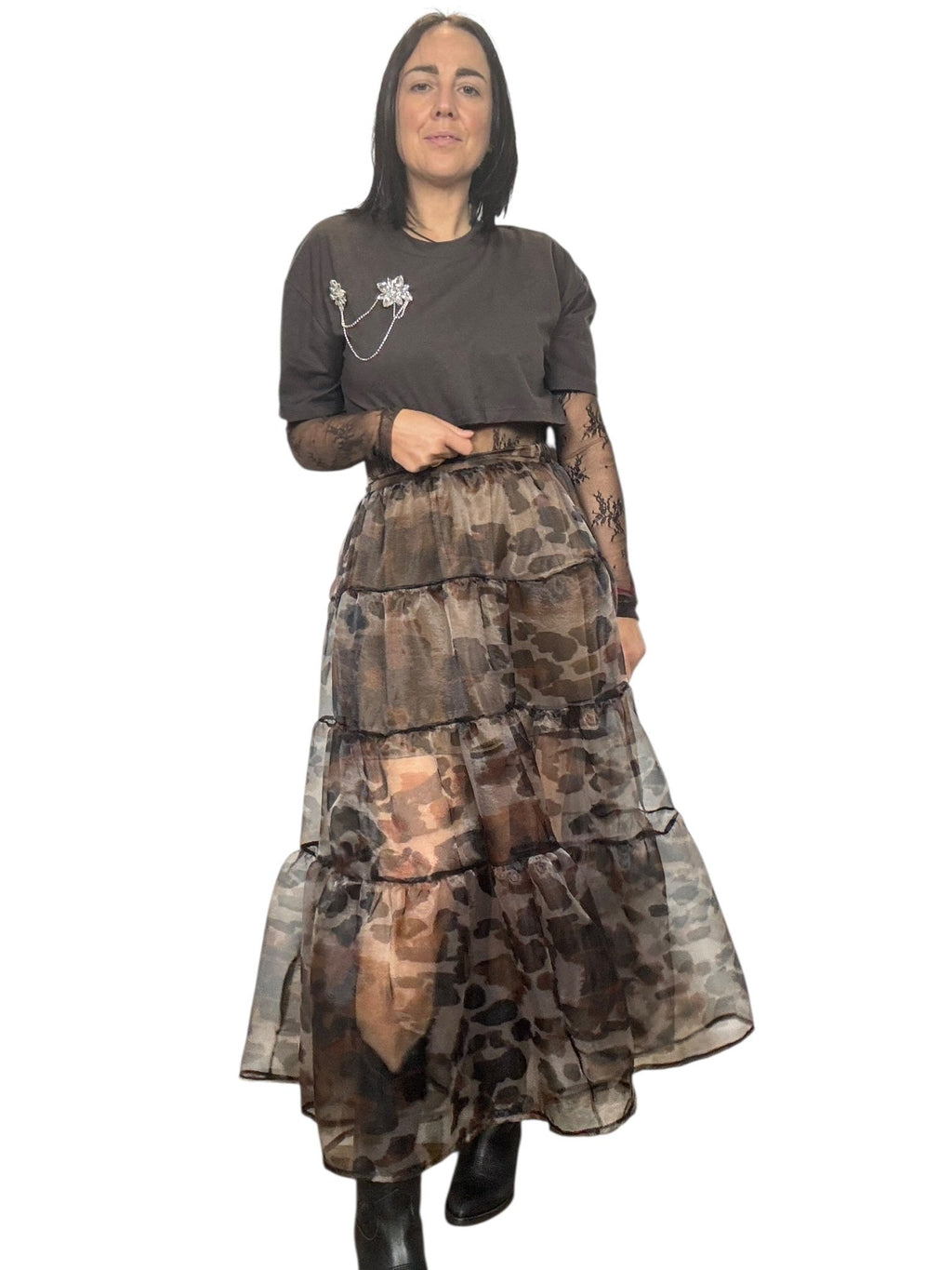 GONNA MACULATA IN TULLE SUSY MIX - XE BLU ABBIGLIAMENTO