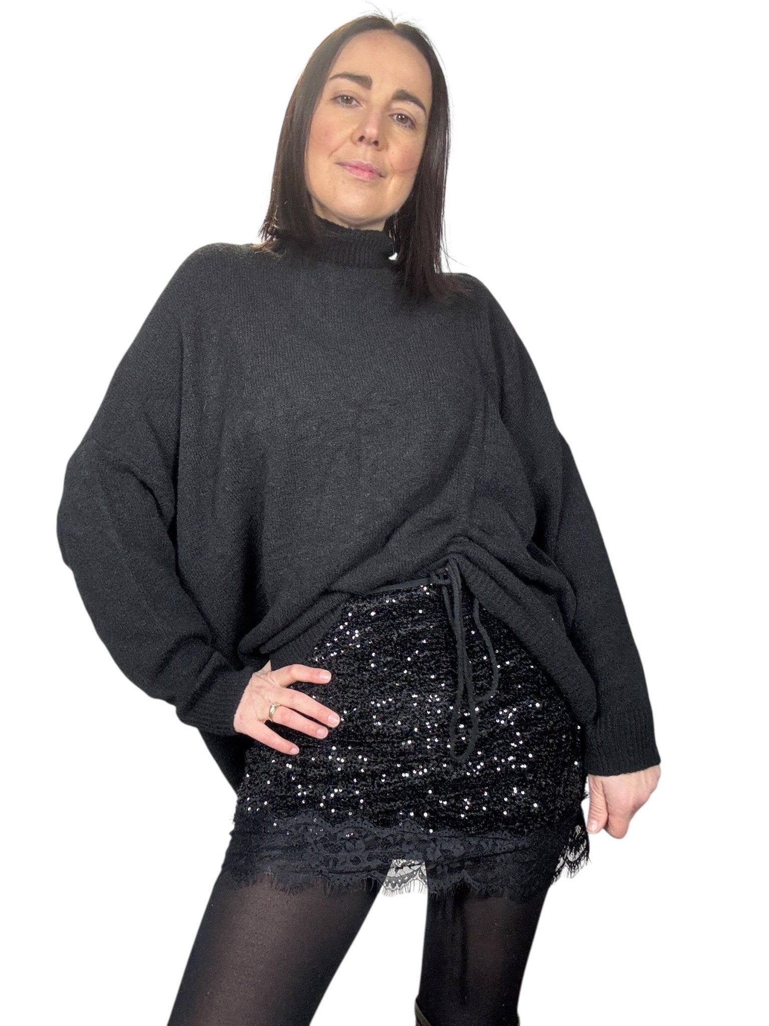 MINIGONNA CON PAILLETTES SUSY MIX - XE BLU ABBIGLIAMENTO