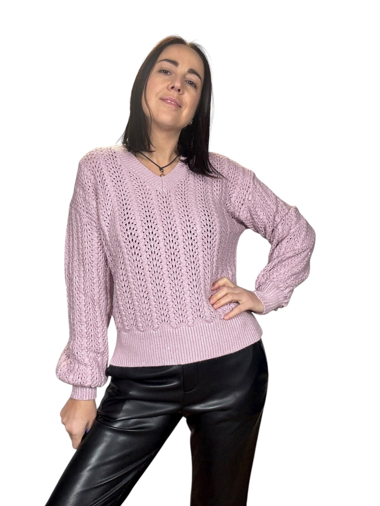 MAGLIA TRAFORATA SUSY MIX - XE BLU ABBIGLIAMENTO