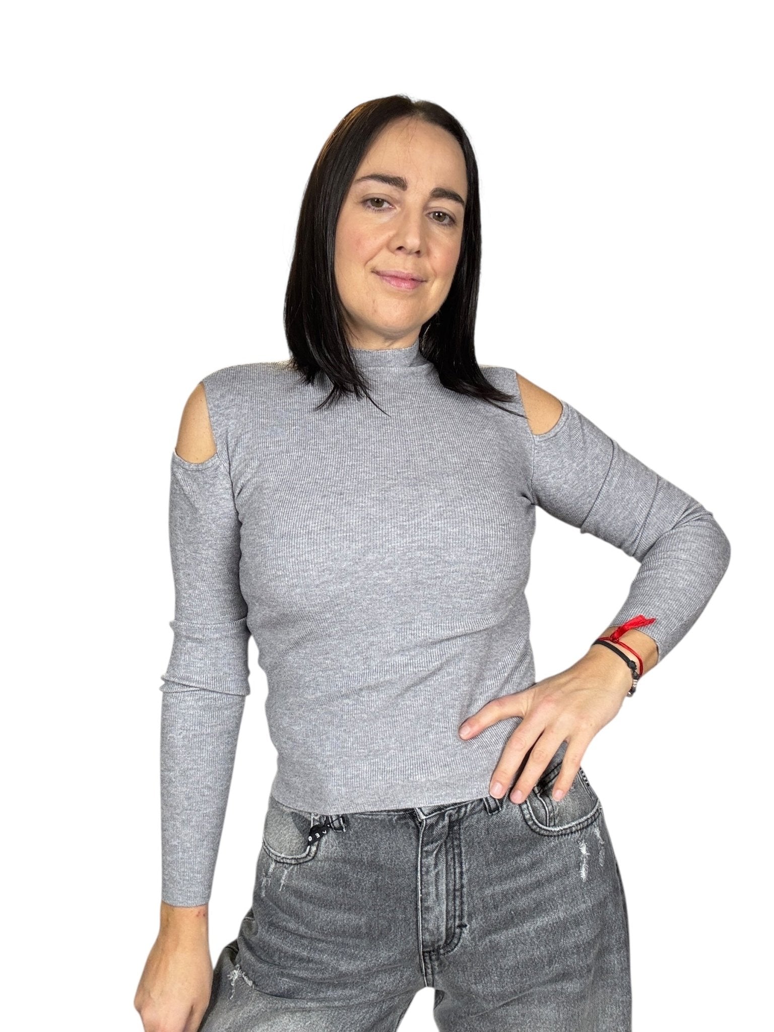 MAGLIA CUT OUT SPALLE SUSY MIX - XE BLU ABBIGLIAMENTO