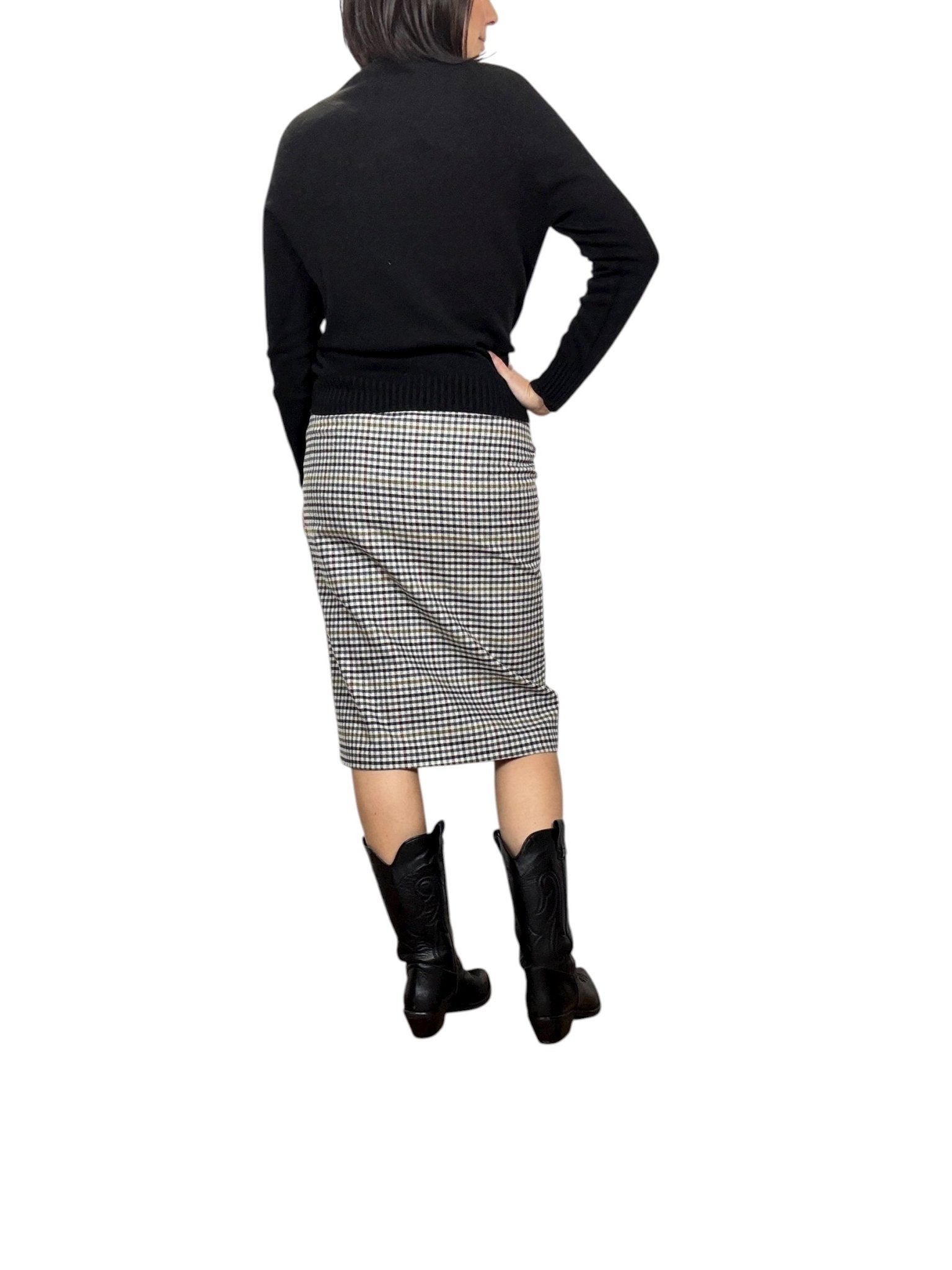 GONNA A TUBINO A QUADRETTI TENSIONE IN - XE BLU ABBIGLIAMENTO