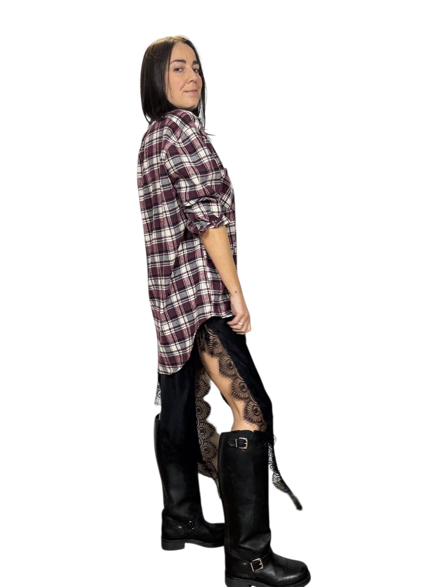 CAMICIA MAXI CHECK IN FLANELLA SUSY MIX