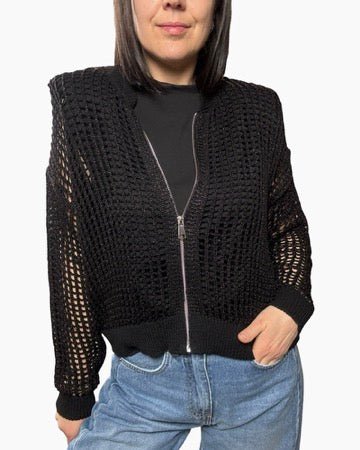 BOMBER A RETE SUSY MIX - XE BLU ABBIGLIAMENTO
