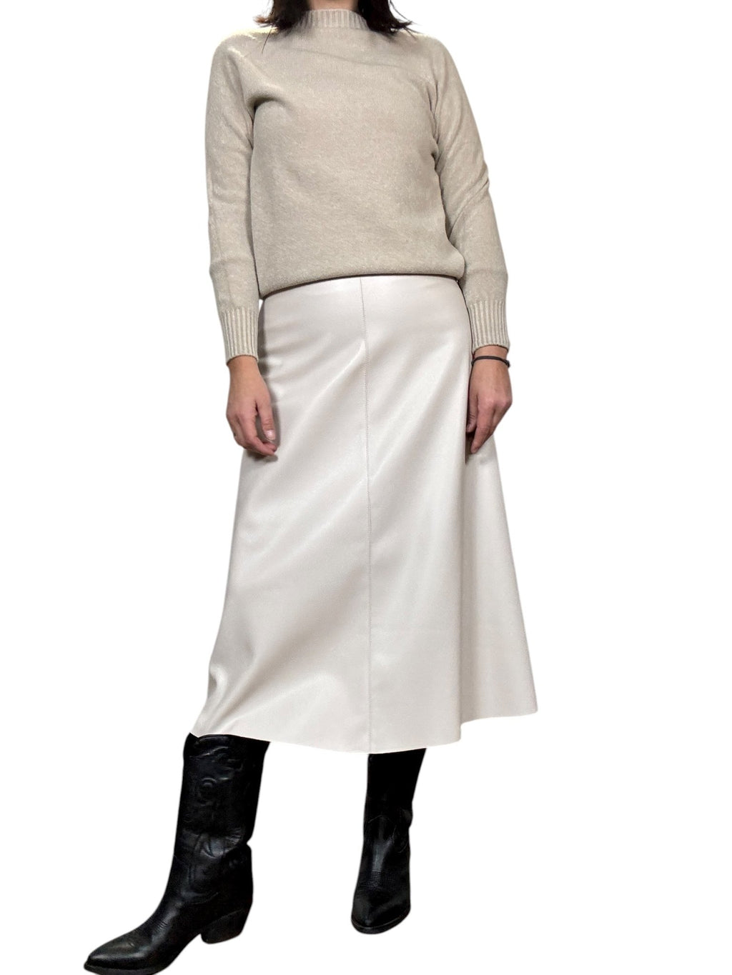 GONNA IN ECOPELLE SVASATA TENSIONE IN - XE BLU ABBIGLIAMENTO