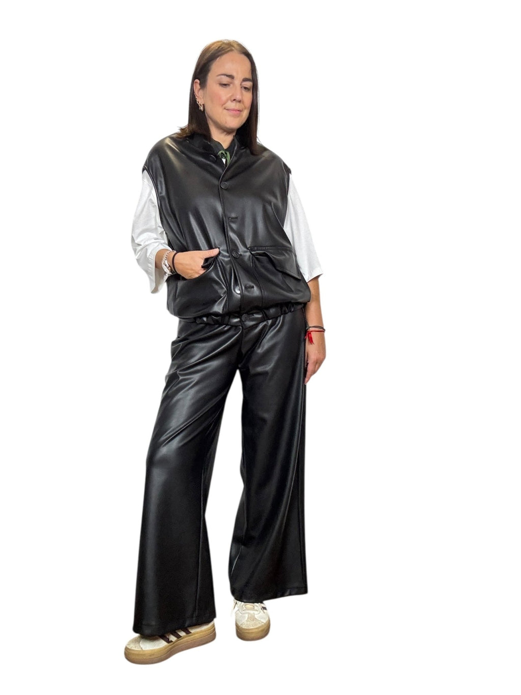 GILET IN ECOPELLE SUSY MIX - XE BLU ABBIGLIAMENTO