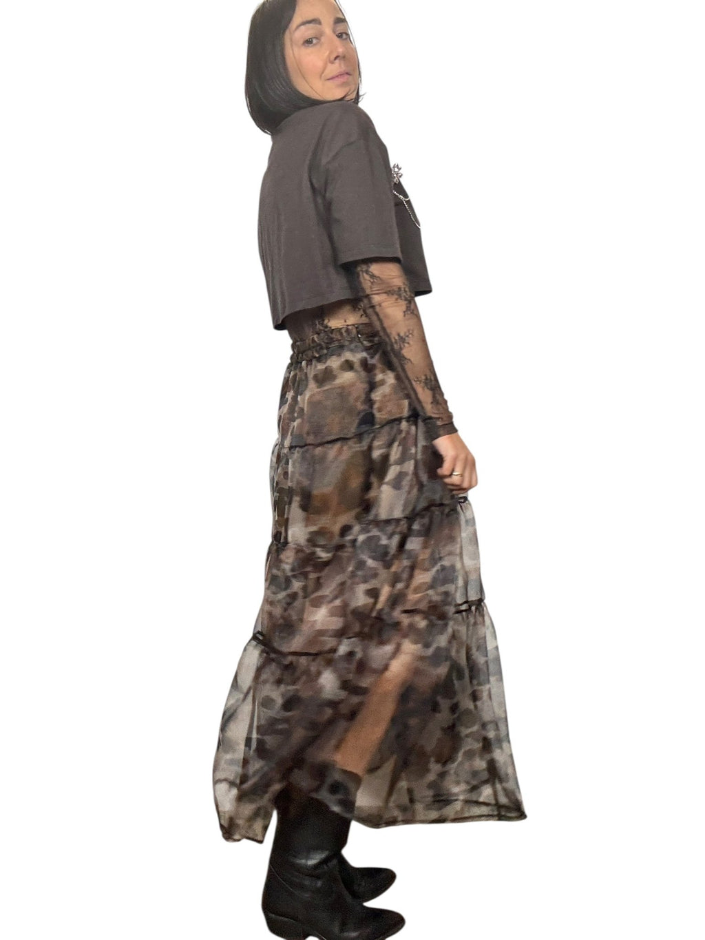 GONNA MACULATA IN TULLE SUSY MIX - XE BLU ABBIGLIAMENTO