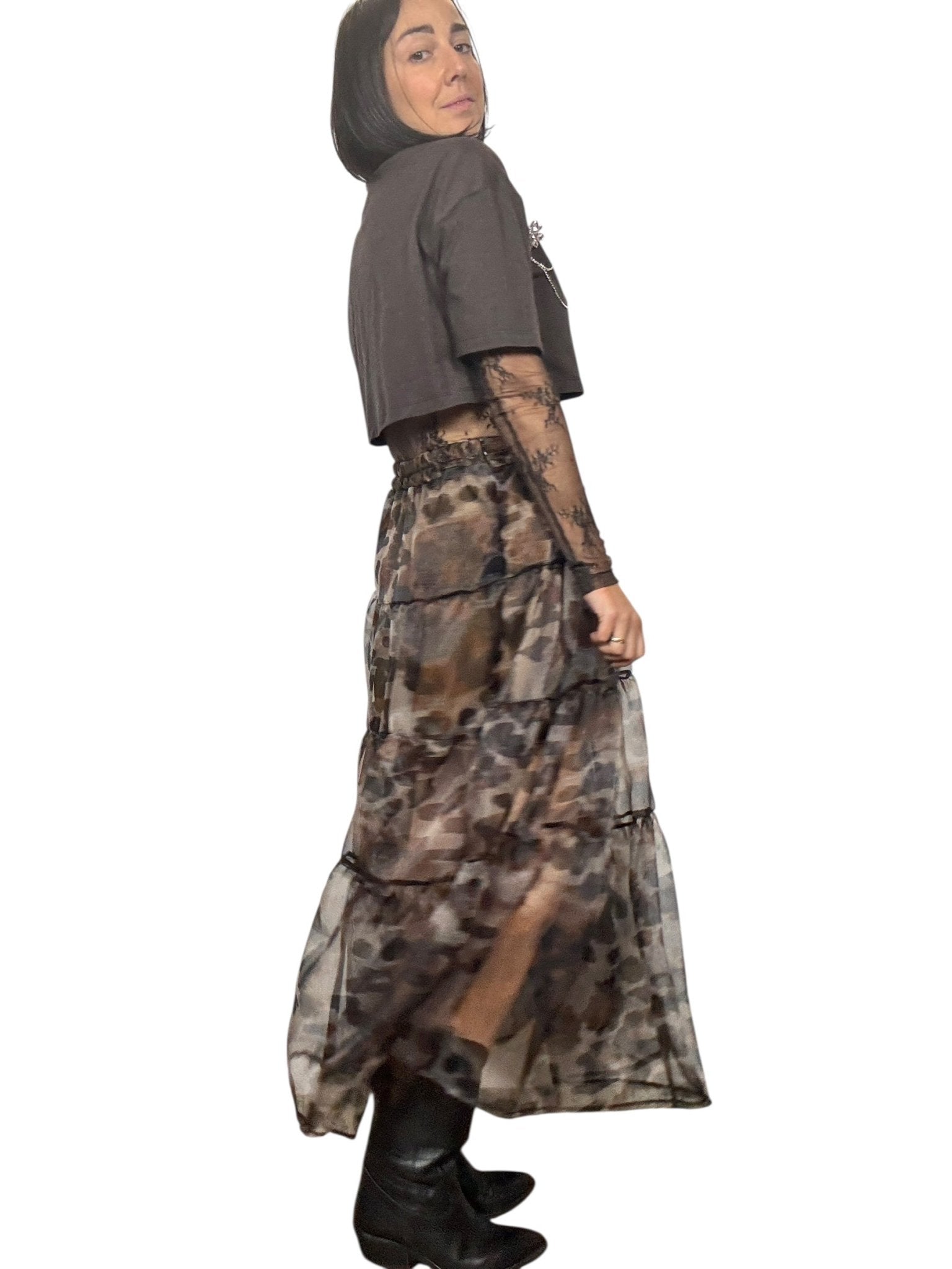 GONNA MACULATA IN TULLE SUSY MIX - XE BLU ABBIGLIAMENTO