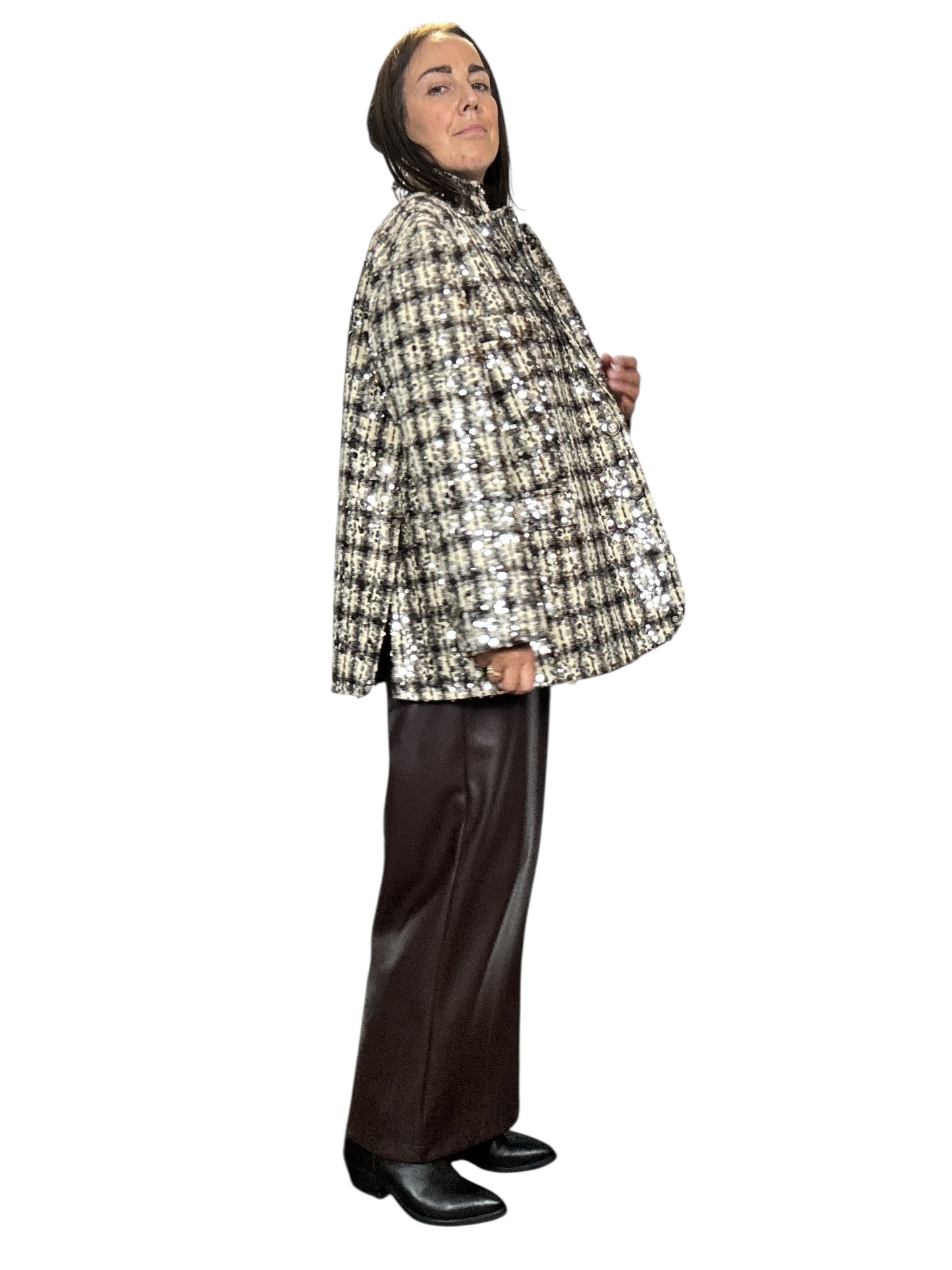 GIACCA CHECK CON PAILLETTES SUSY MIX