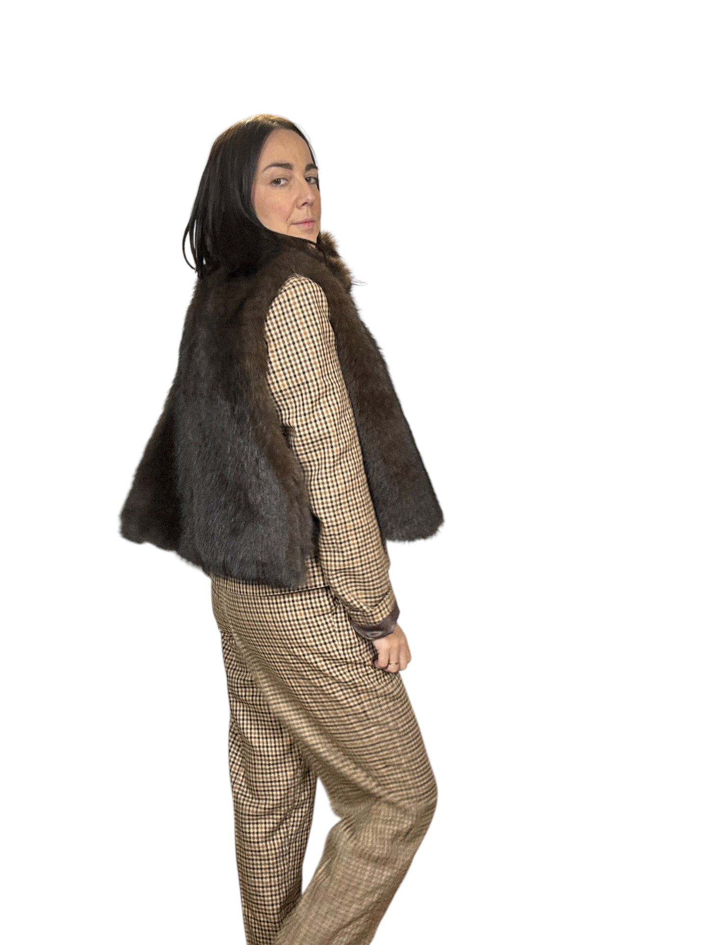 GILET IN ECOPELLICCIA TENSIONE IN