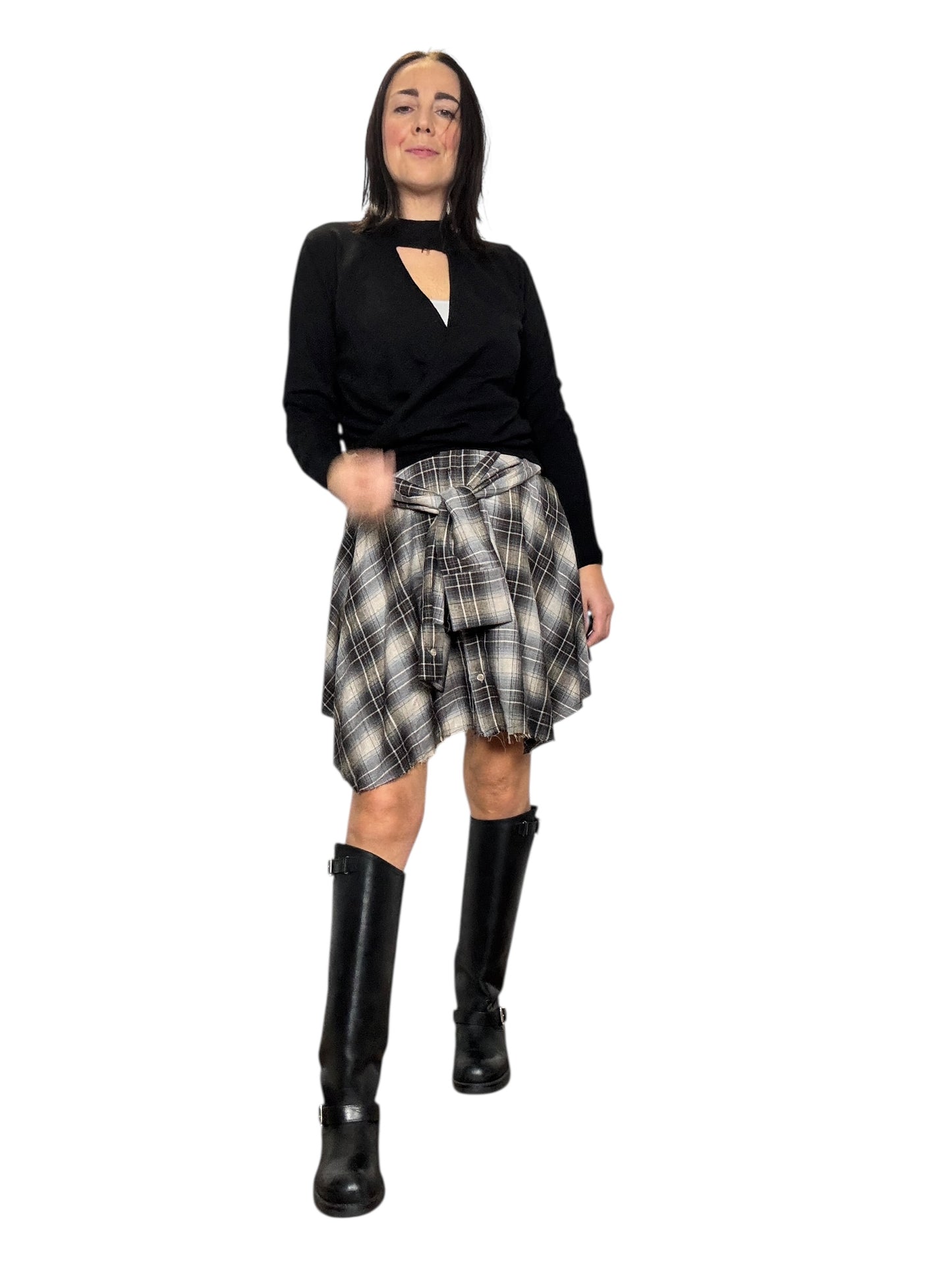 GONNA CORTA CON MANICHE DI CAMICIA DIXIE
