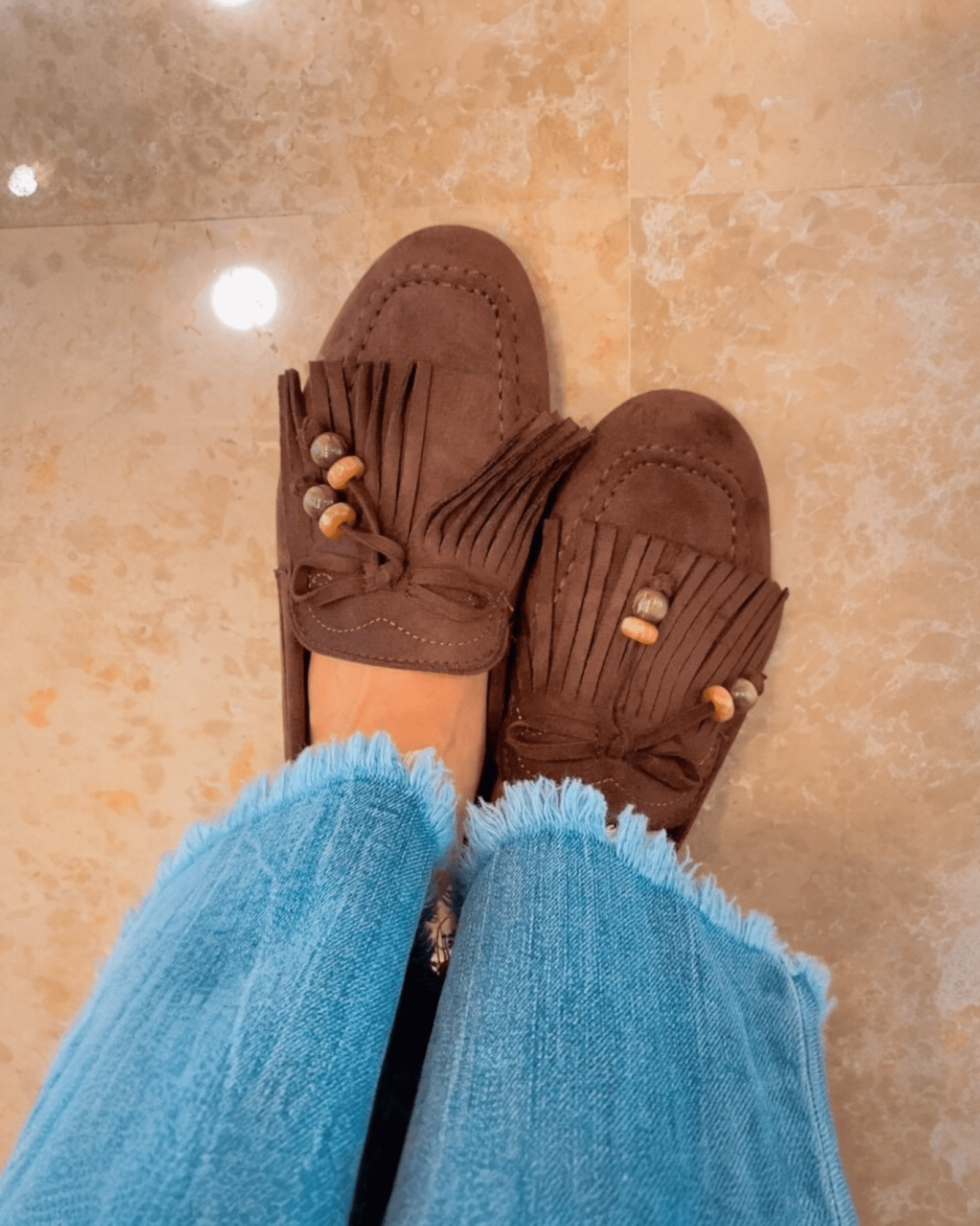 MOCASSINO CON FRANGE SUSY MIX - XE BLU ABBIGLIAMENTO