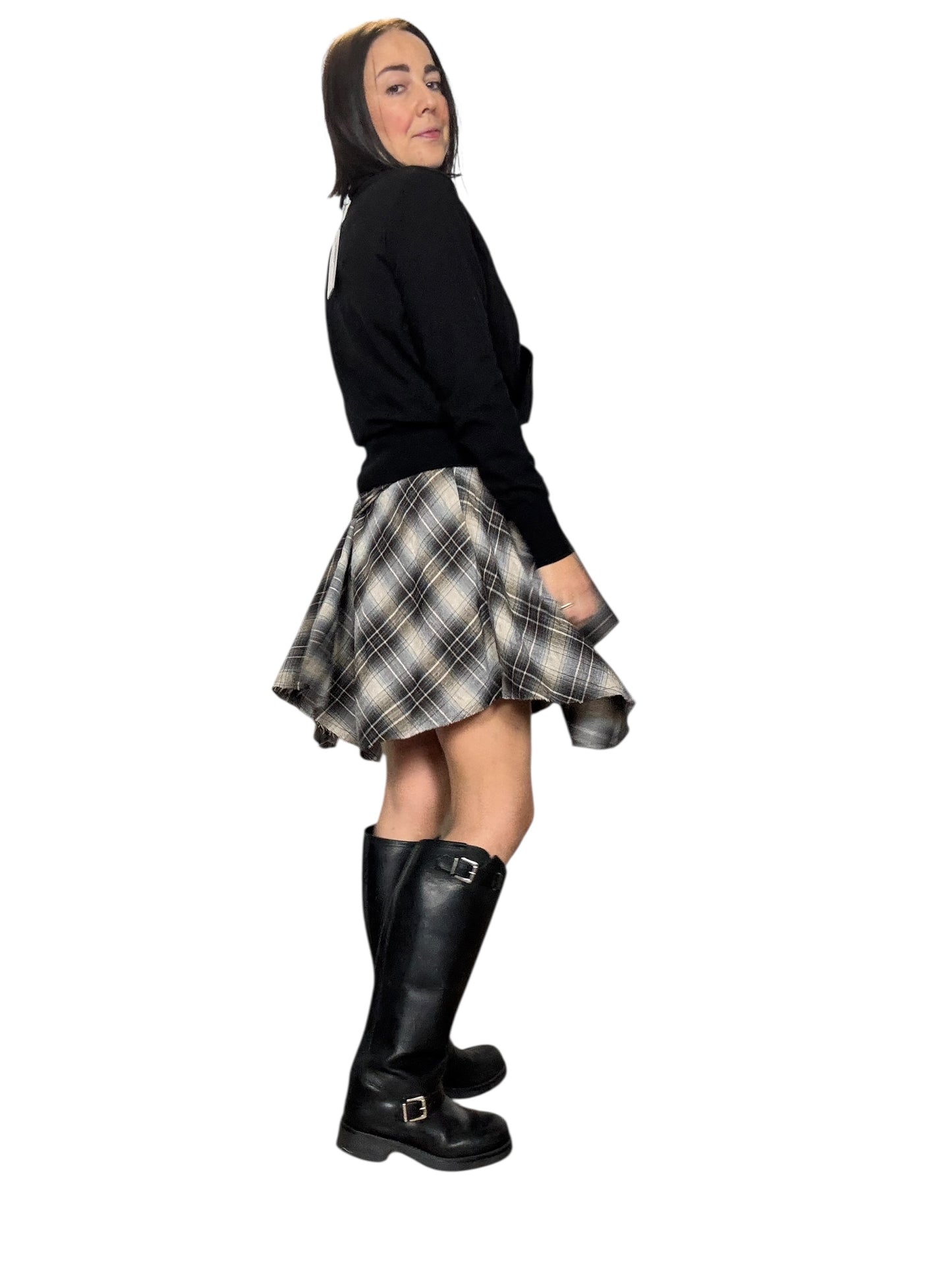 GONNA CORTA CON MANICHE DI CAMICIA DIXIE