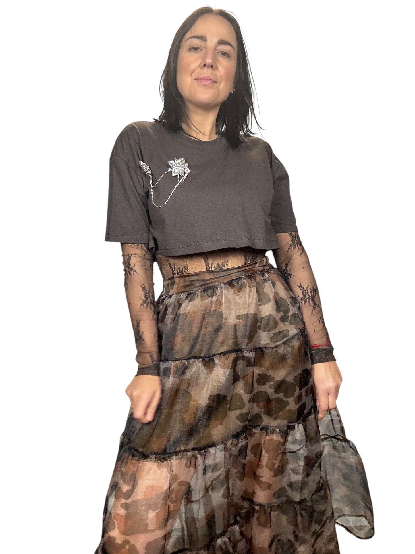 MAGLIETTA IN PIZZO CON BODY SUSY MIX