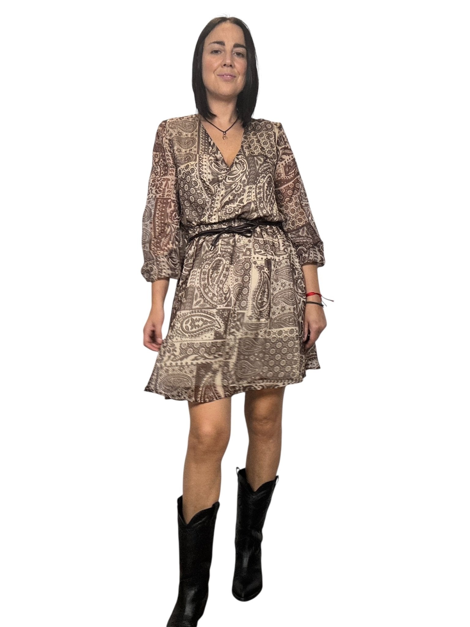 ABITO CON MICROFANTASIA SUSY MIX - XE BLU ABBIGLIAMENTO