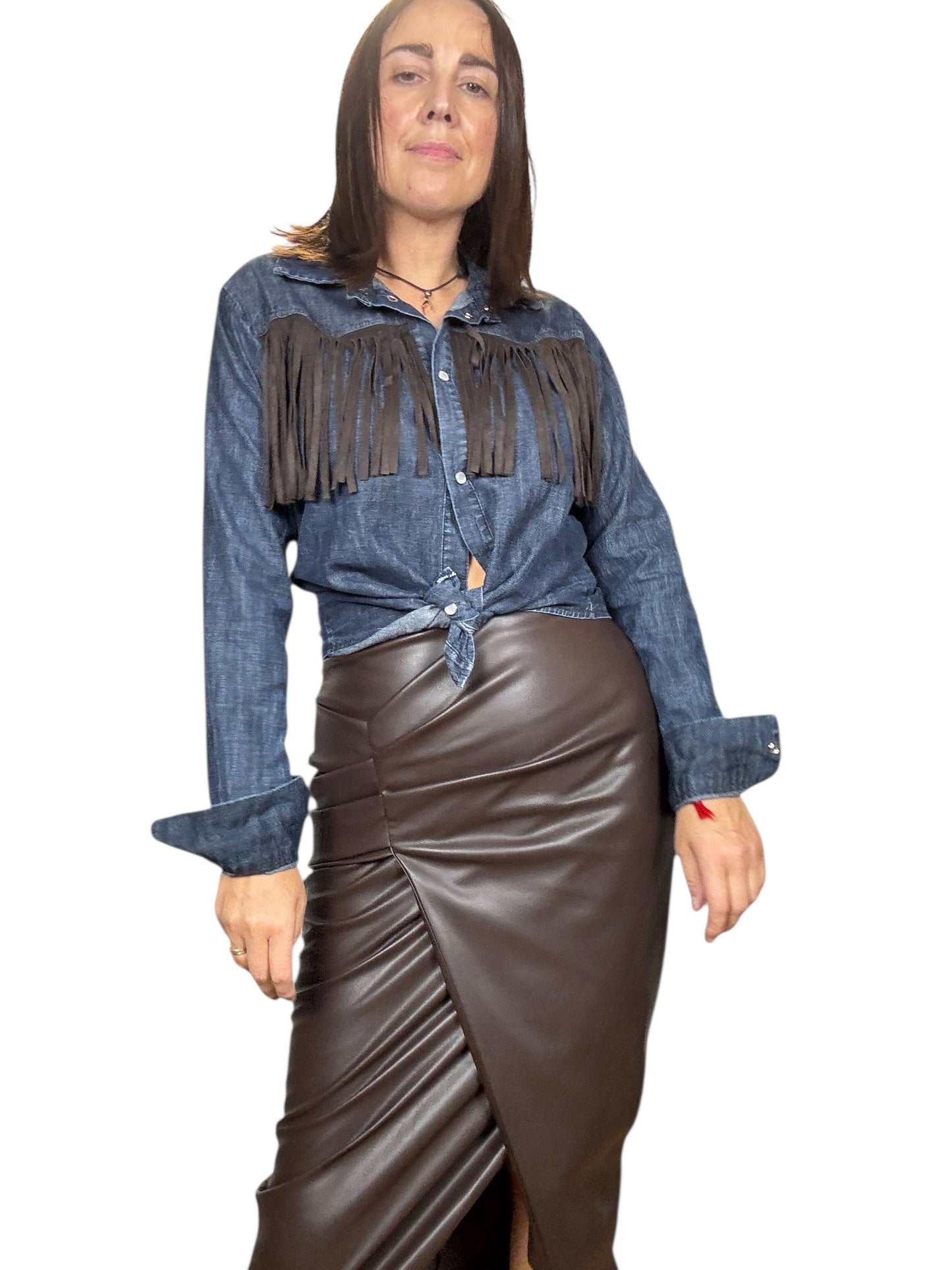 CAMICIA IN JEANS CON FRANGE SUSY MIX