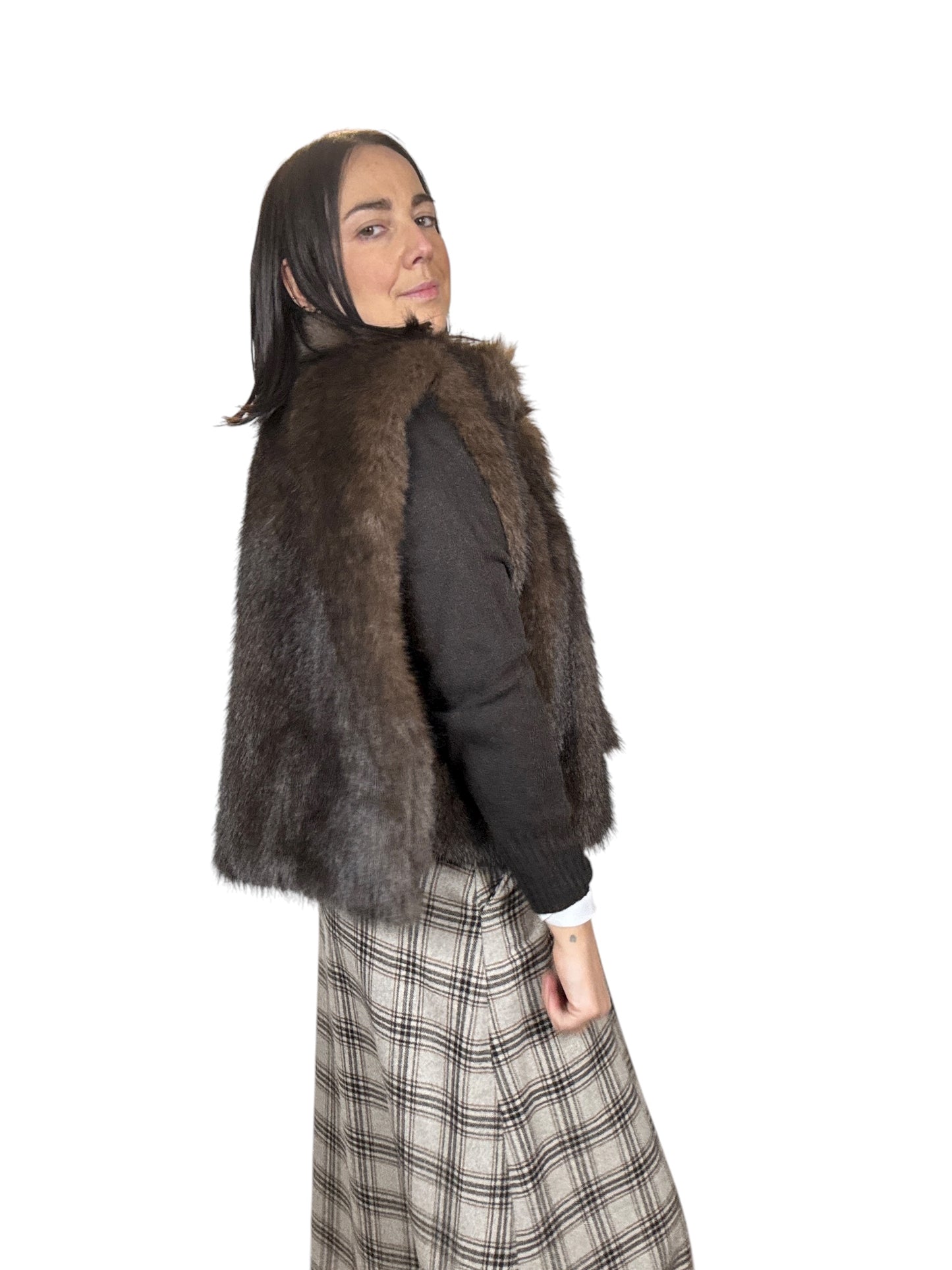 GILET IN ECOPELLICCIA TENSIONE IN