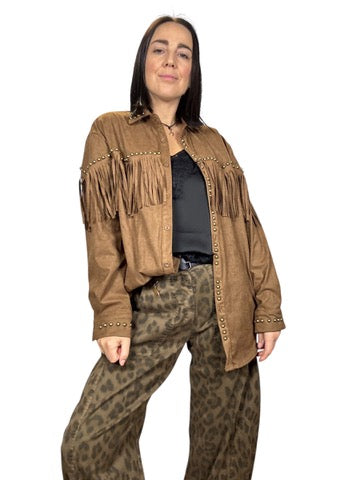 GIACCA-CAMICIA ECODAINO CON FRANGE E BORCHIE SUSY MIX