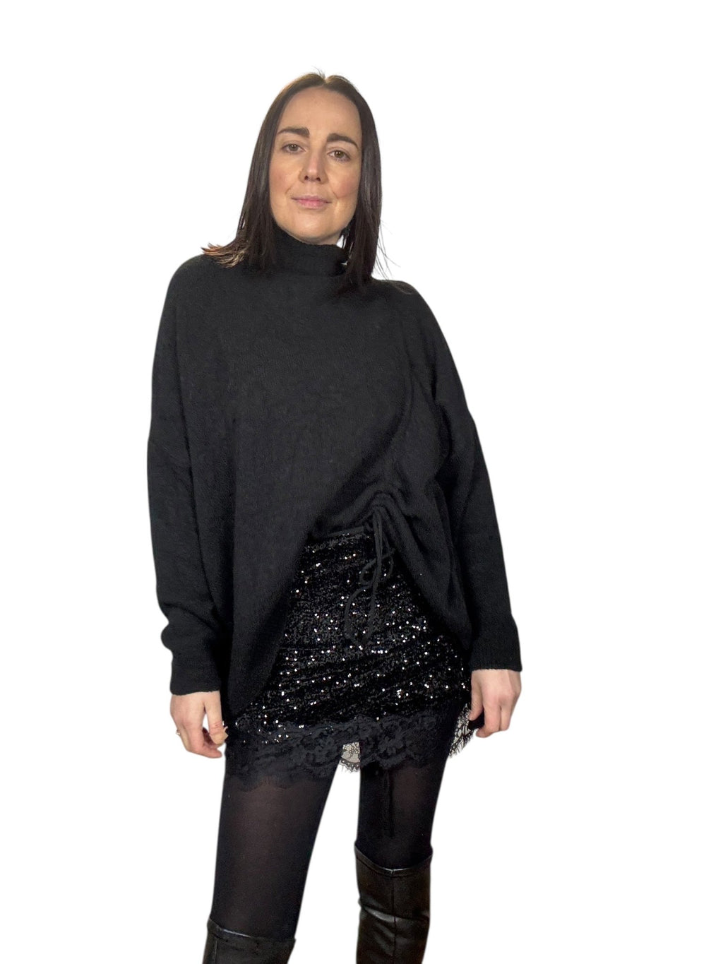 MINIGONNA CON PAILLETTES SUSY MIX - XE BLU ABBIGLIAMENTO