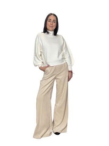 PANTALONE A PALAZZO IN VELLUTO SUSY MIX - XE BLU ABBIGLIAMENTO