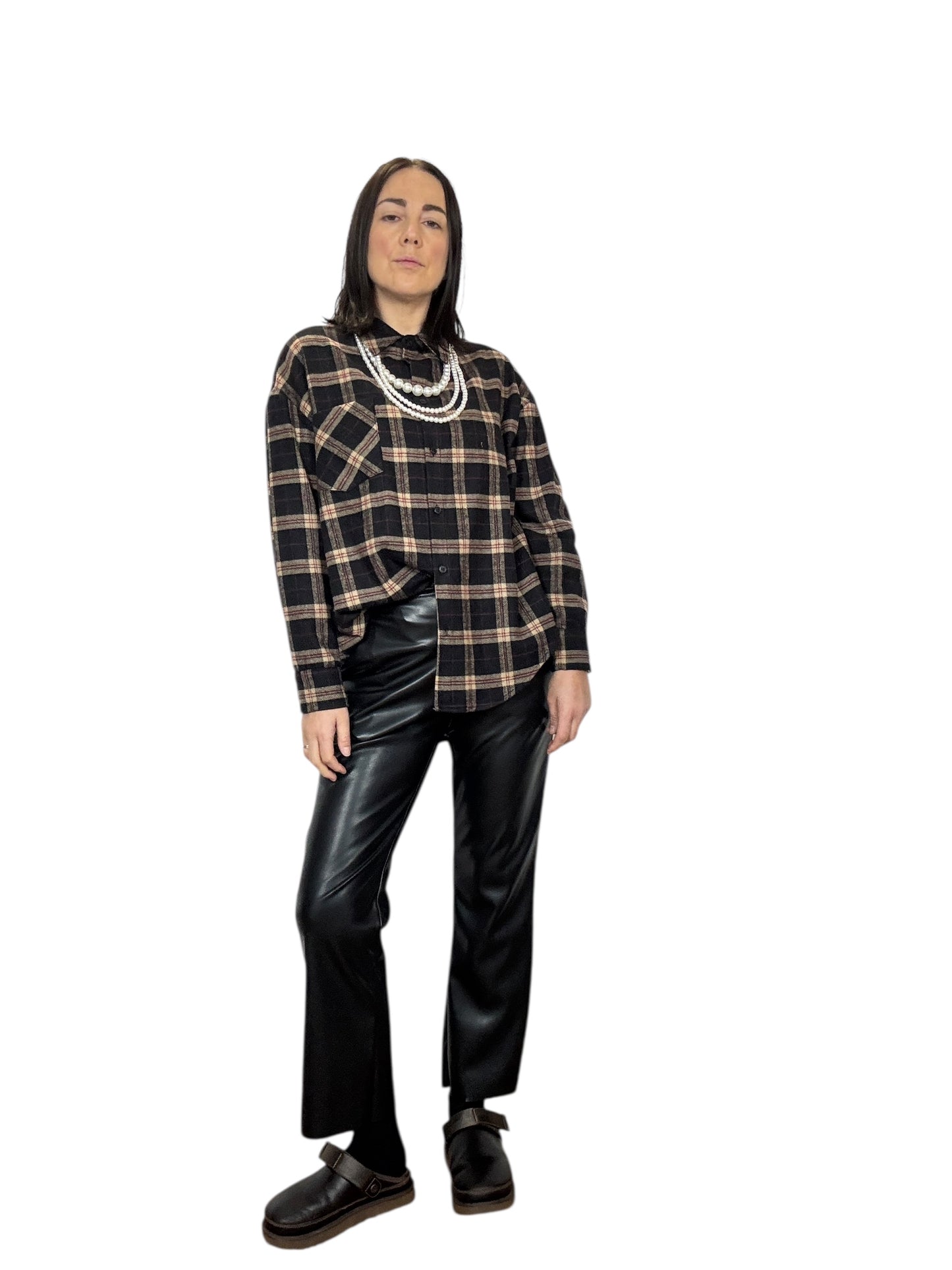 CAMICIA CHECK CON COLLANA TENSIONE IN