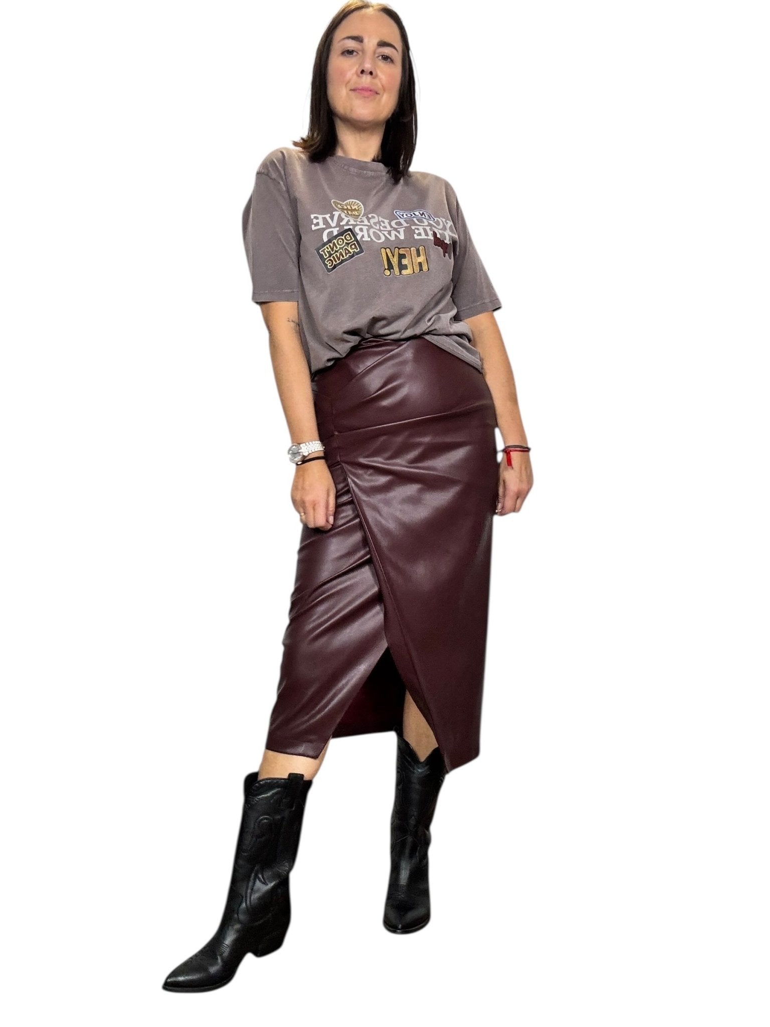 GONNA A TUBINO IN ECOPELLE SUSY MIX - XE BLU ABBIGLIAMENTO