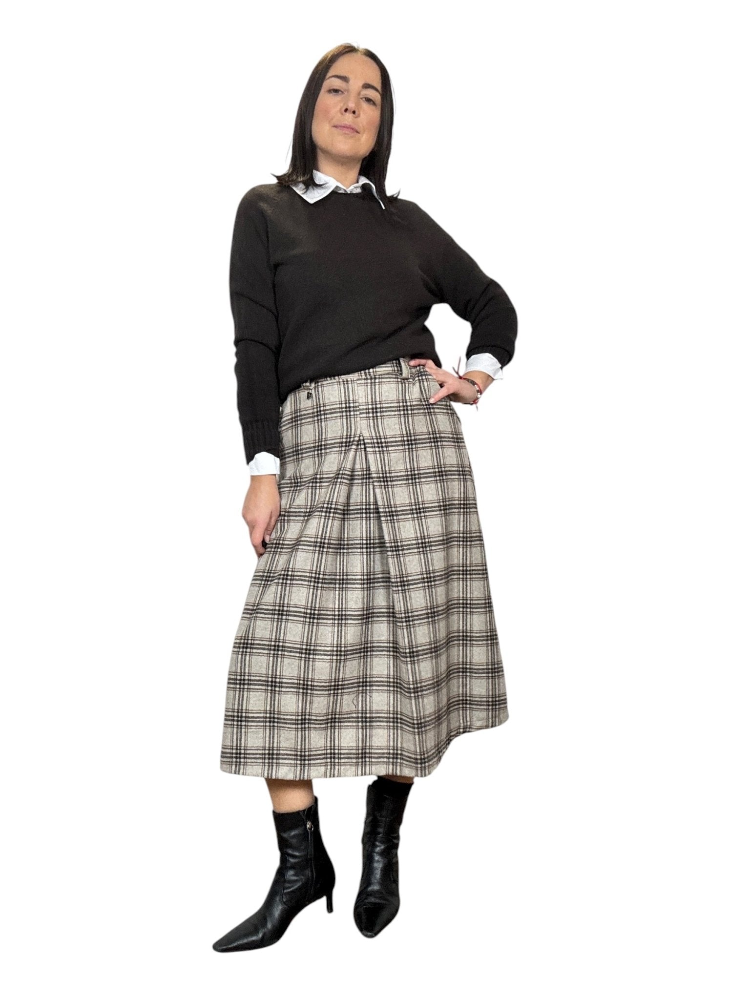 GONNA CHECK CON SOFFIETTO DIXIE - XE BLU ABBIGLIAMENTO