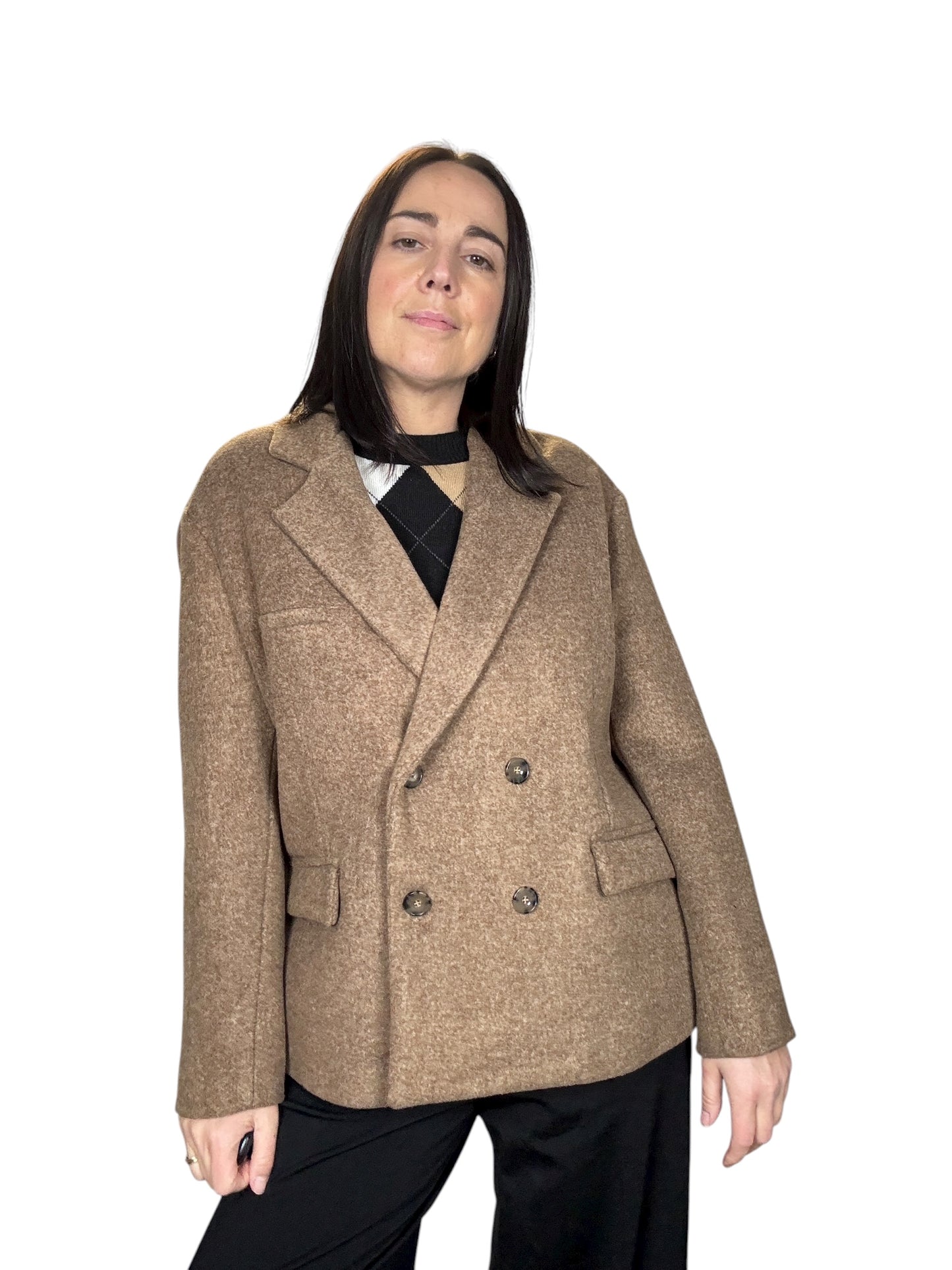 CAPPOTTINO CORTO A DOPPIOPETTO TENSIONE IN