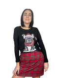 T - SHIRT BULLDOG NATALE SUSY MIX - XE BLU ABBIGLIAMENTO