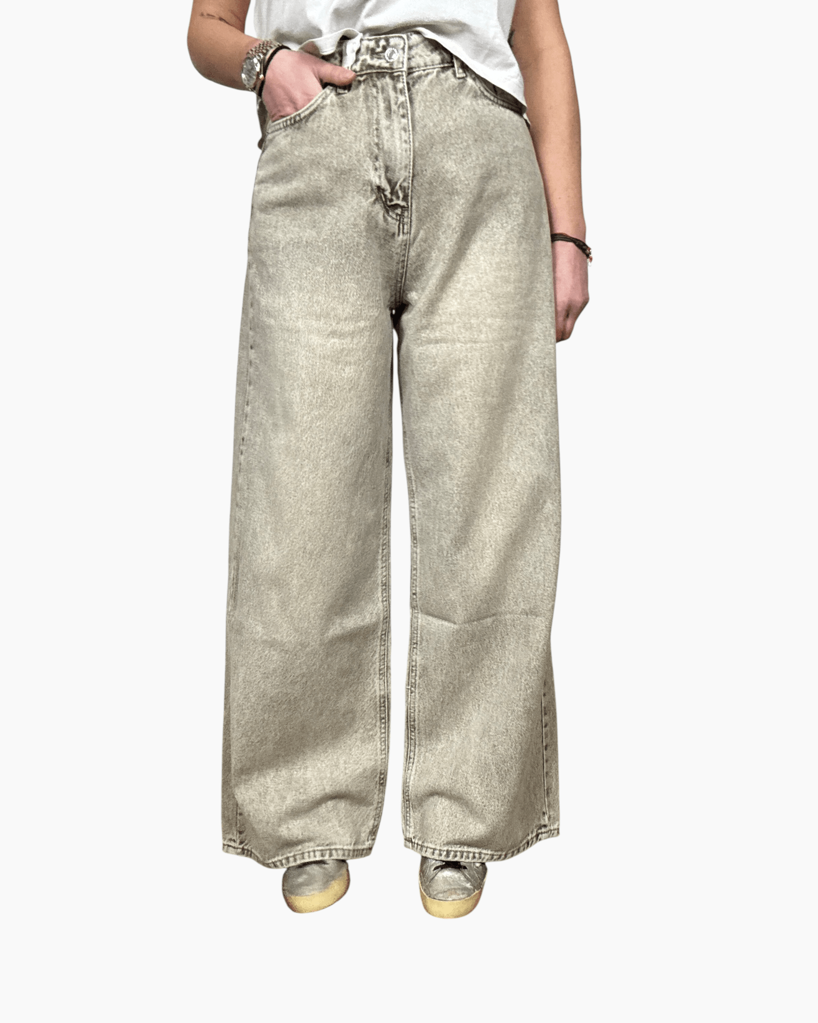 JEANS A PALAZZO SABBIATO SUSY MIX - XE BLU ABBIGLIAMENTO