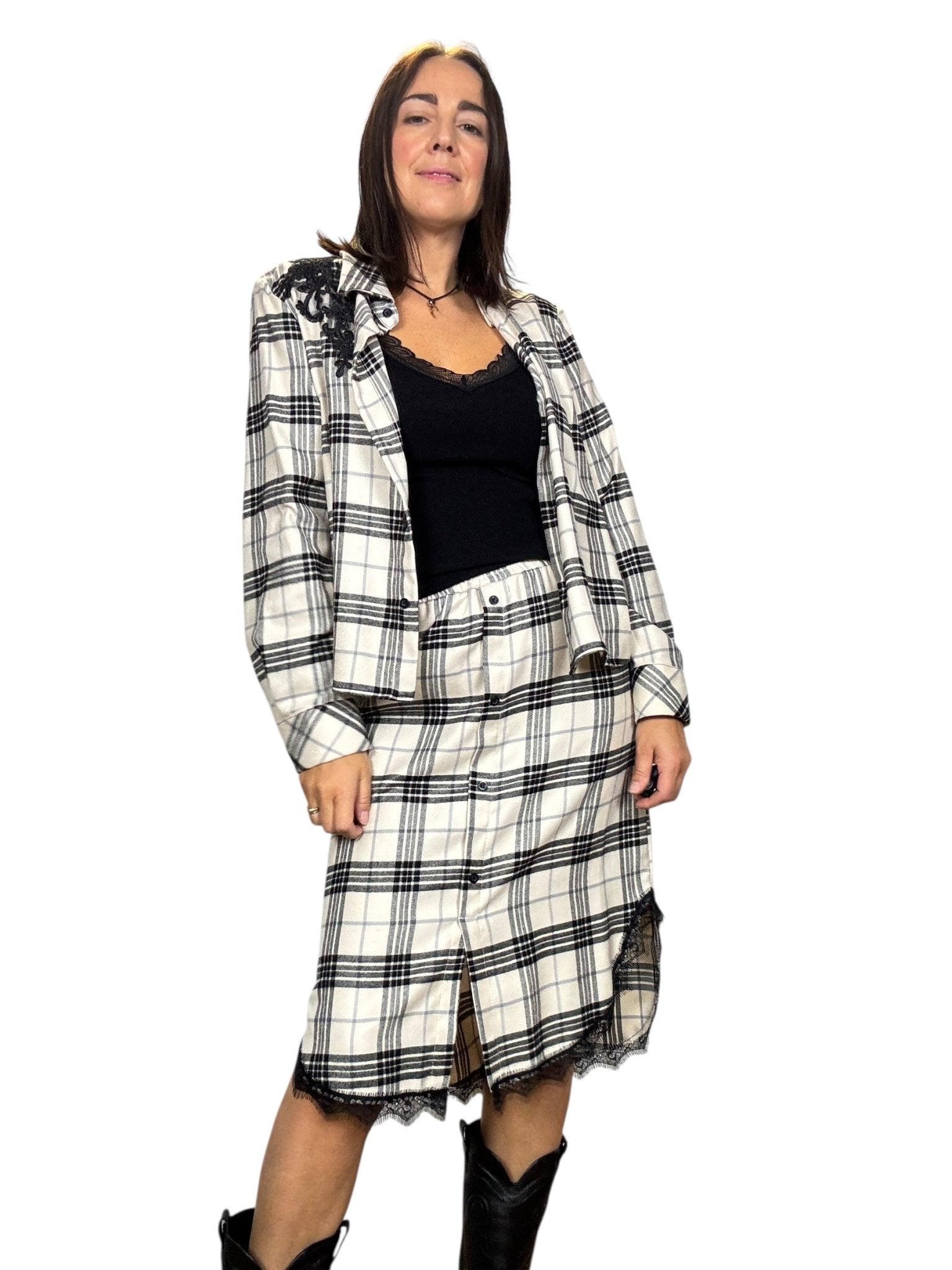 GONNA CHECK BIANCO - NERO DIXIE - XE BLU ABBIGLIAMENTO