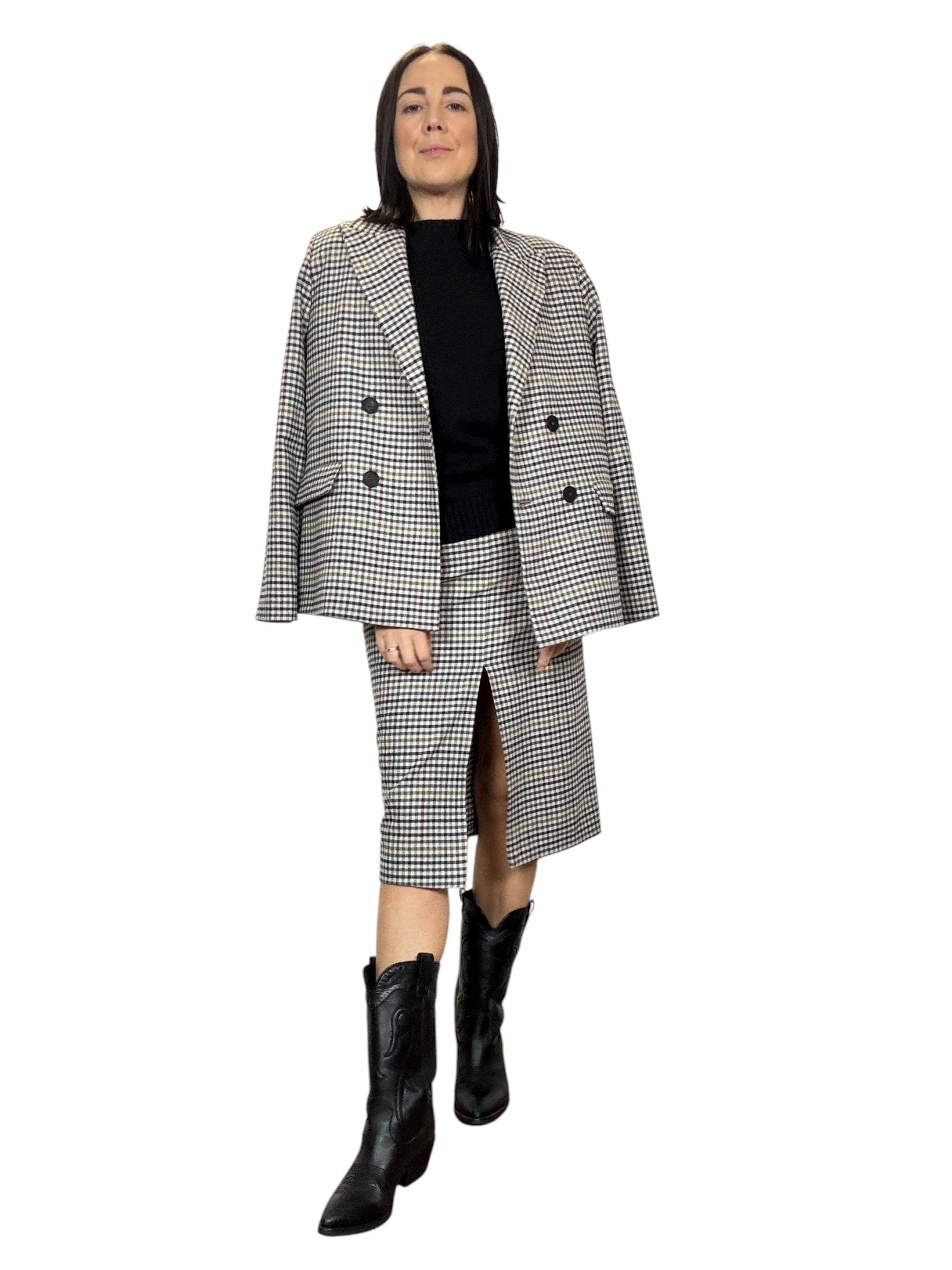 GONNA A TUBINO A QUADRETTI TENSIONE IN - XE BLU ABBIGLIAMENTO