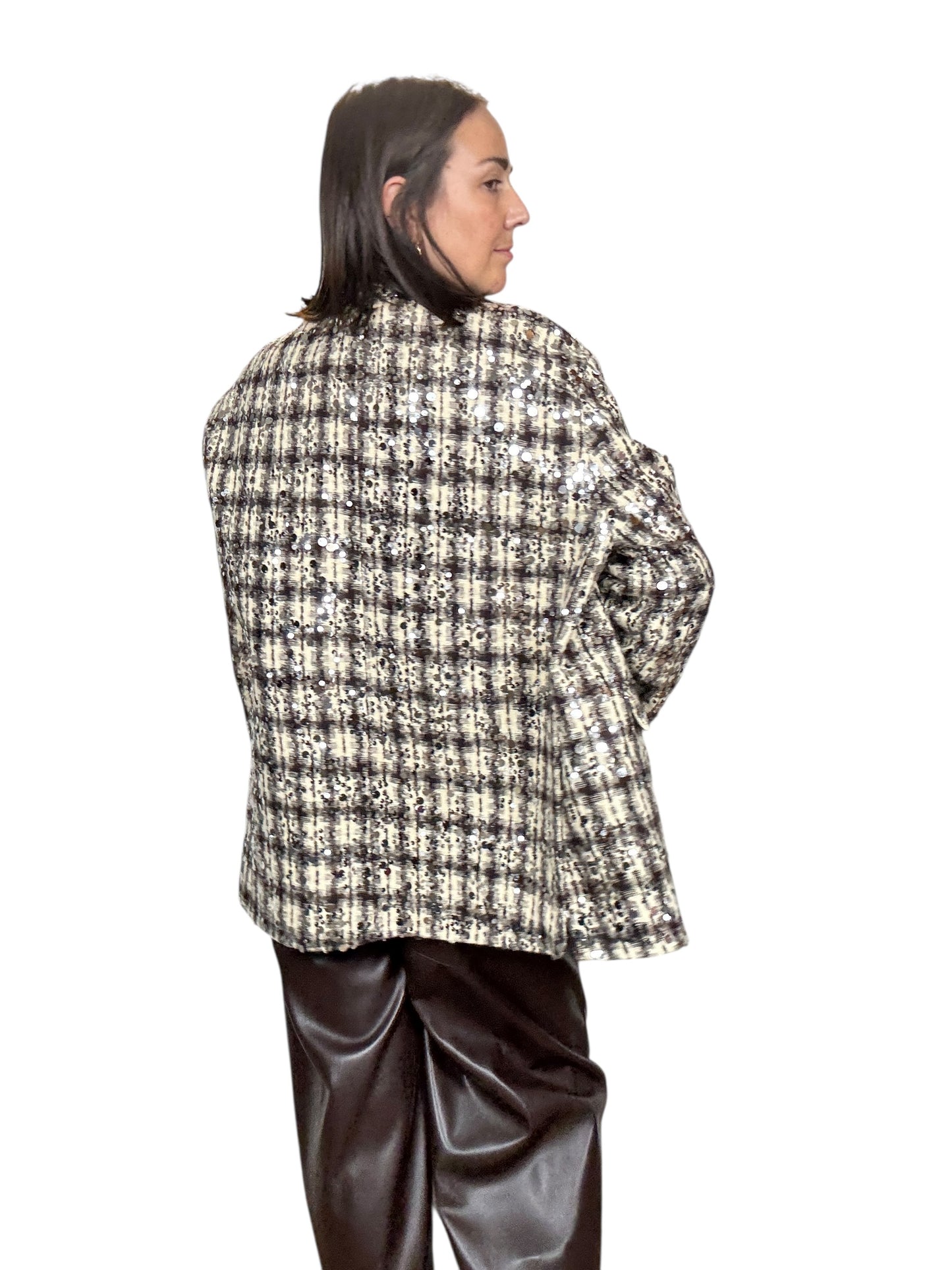 GIACCA CHECK CON PAILLETTES SUSY MIX