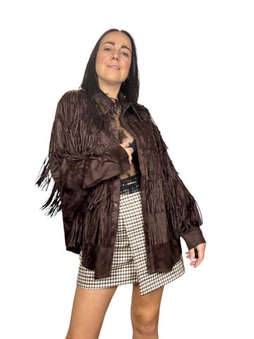 CAMICIA IN SUEDE CON FRANGE SUSY MIX