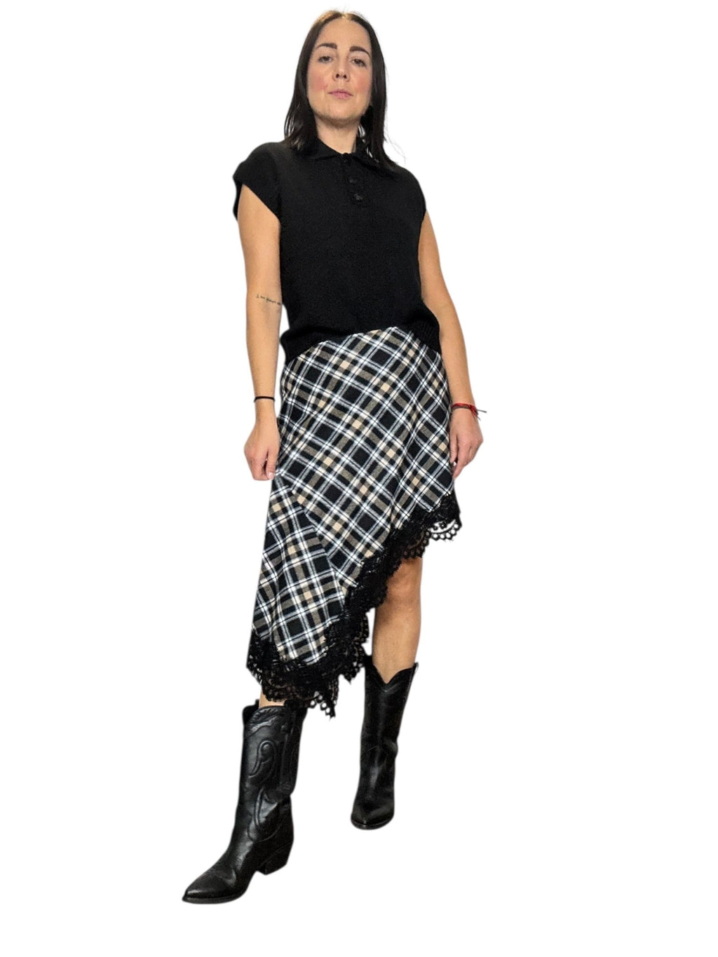 GONNA CHECK ASIMMETRICA MOTEL - XE BLU ABBIGLIAMENTO