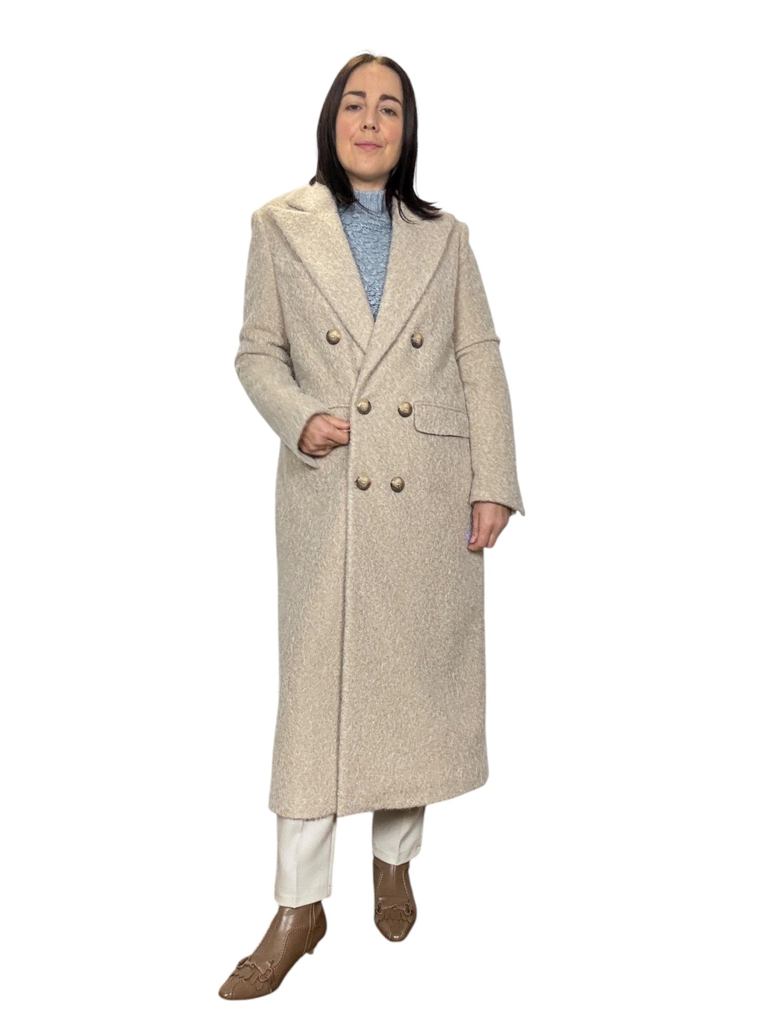 CAPPOTTO A UOVO IN LANA COTTA SUSY MIX - XE BLU ABBIGLIAMENTO