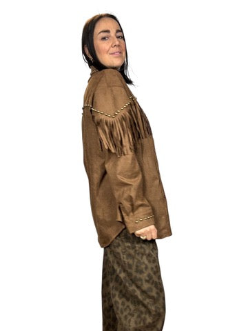 GIACCA-CAMICIA ECODAINO CON FRANGE E BORCHIE SUSY MIX