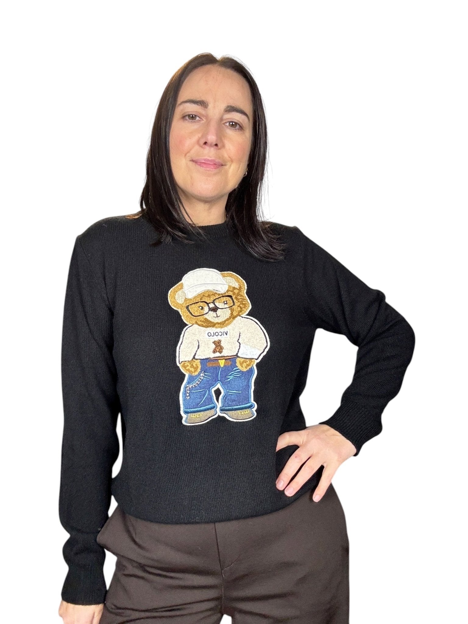 MAGLIA ORSETTO CON OCCHIALI VICOLO - XE BLU ABBIGLIAMENTO