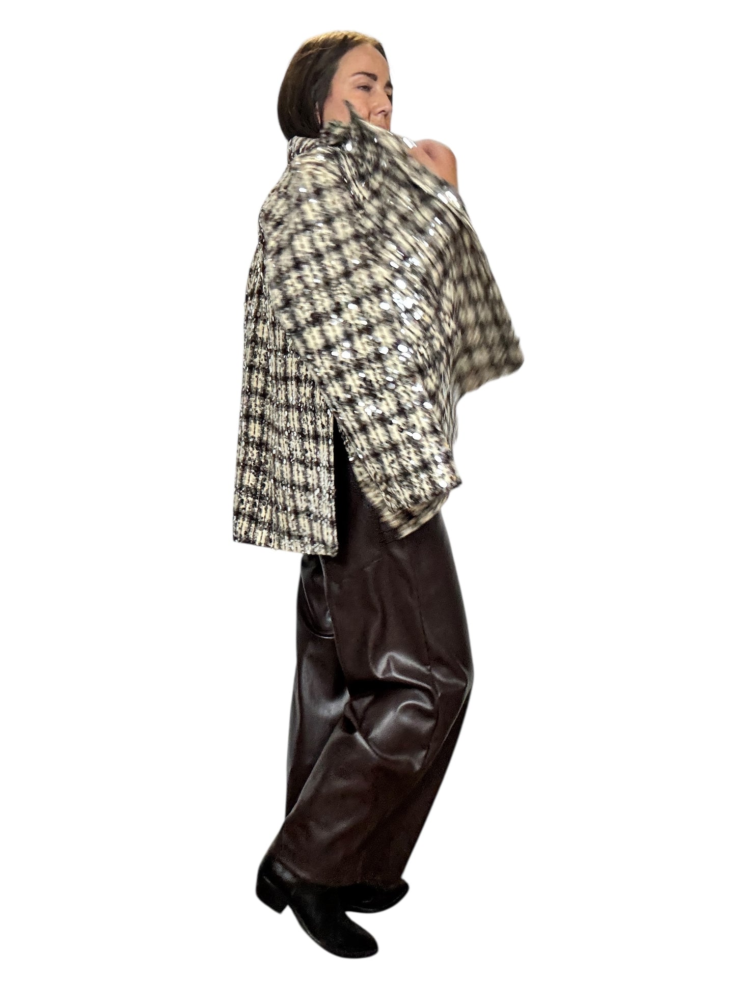 GIACCA CHECK CON PAILLETTES SUSY MIX
