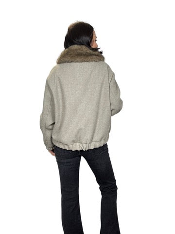 BOMBER CON COLLETTO IN ECOPELLICCIA SUSY MIX