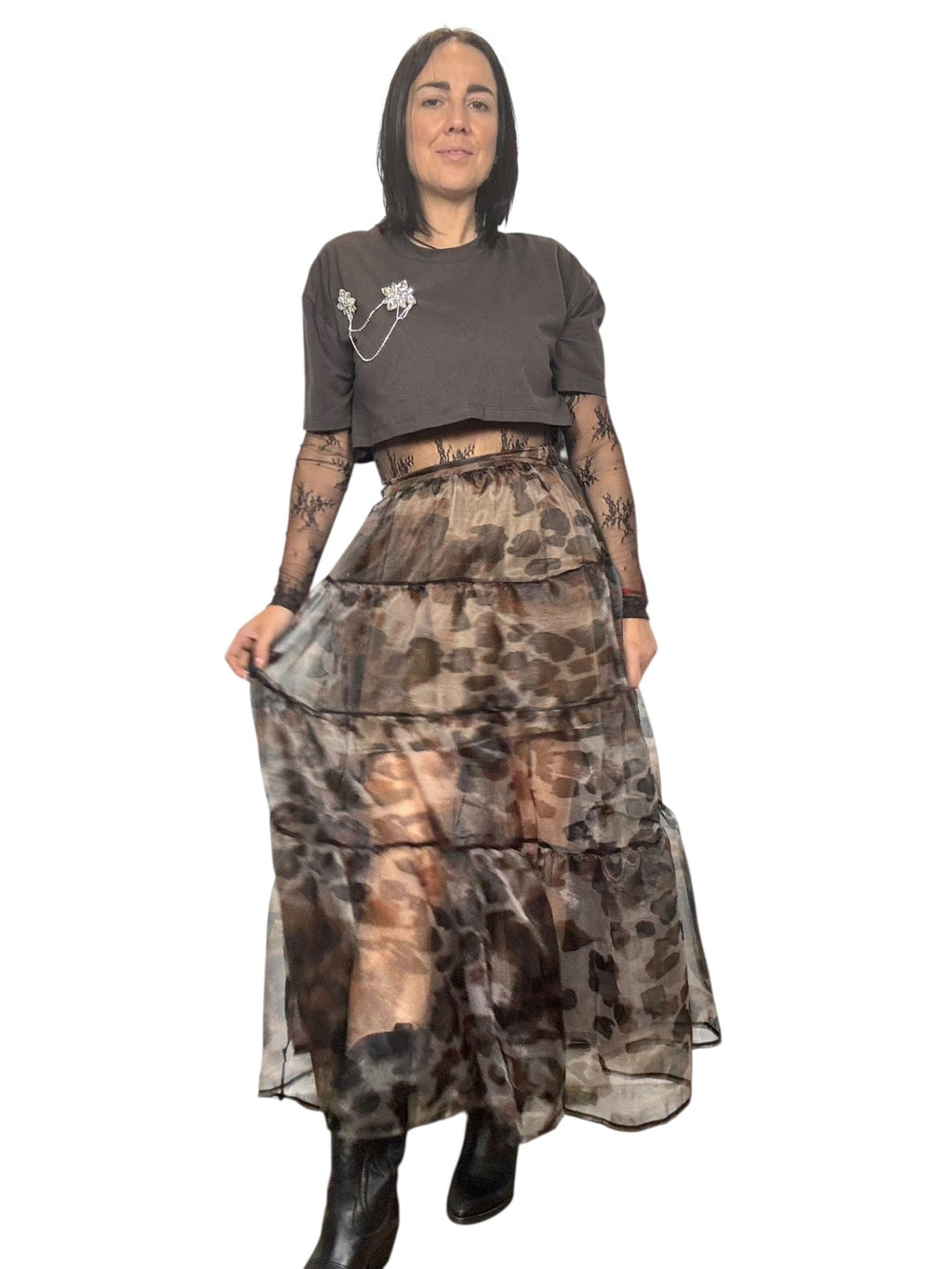 GONNA MACULATA IN TULLE SUSY MIX - XE BLU ABBIGLIAMENTO