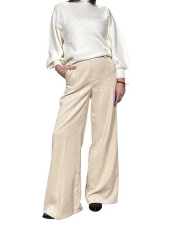 PANTALONE A PALAZZO IN VELLUTO SUSY MIX - XE BLU ABBIGLIAMENTO