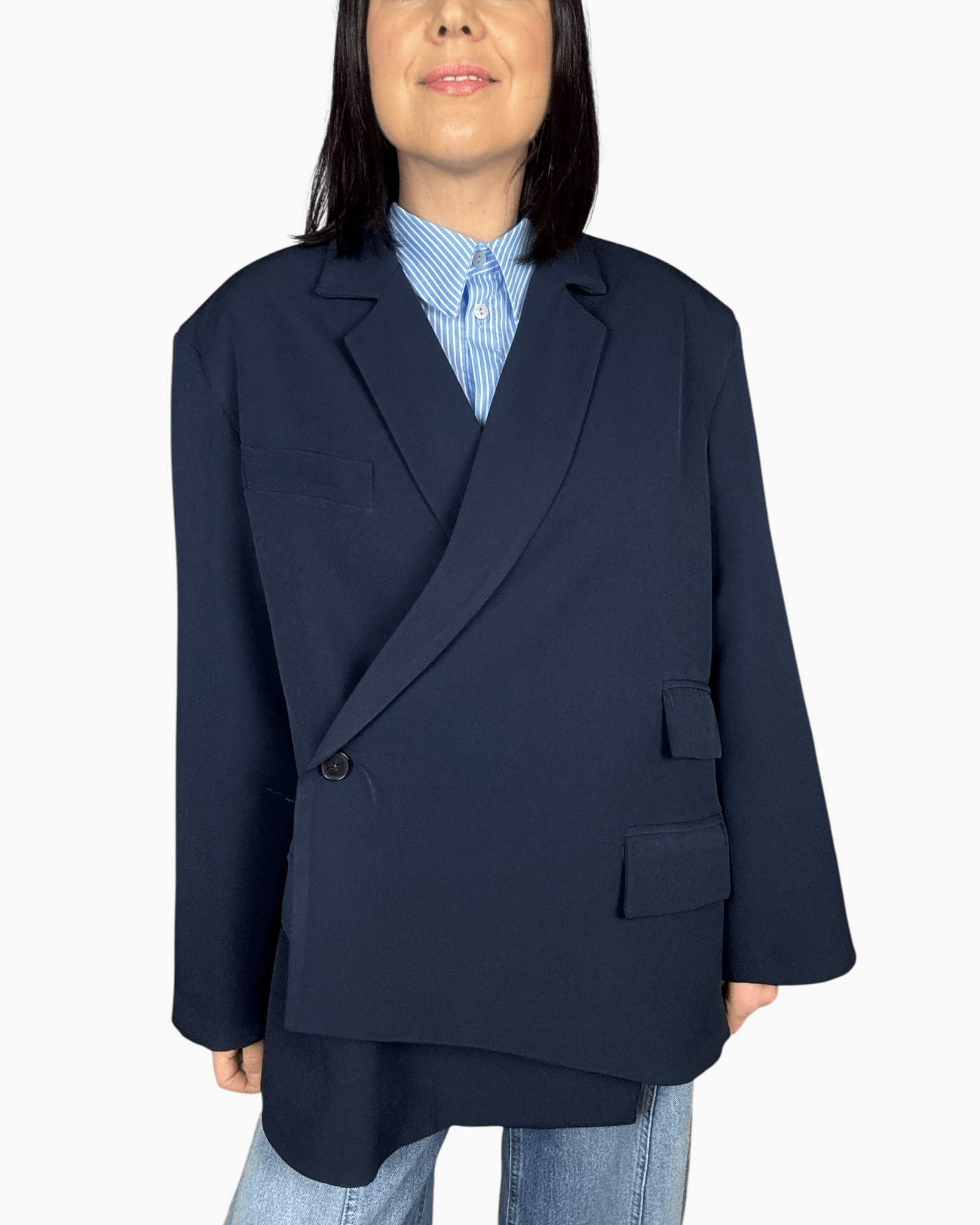 GIACCA ASIMMETRICA VICOLO - XE BLU ABBIGLIAMENTO